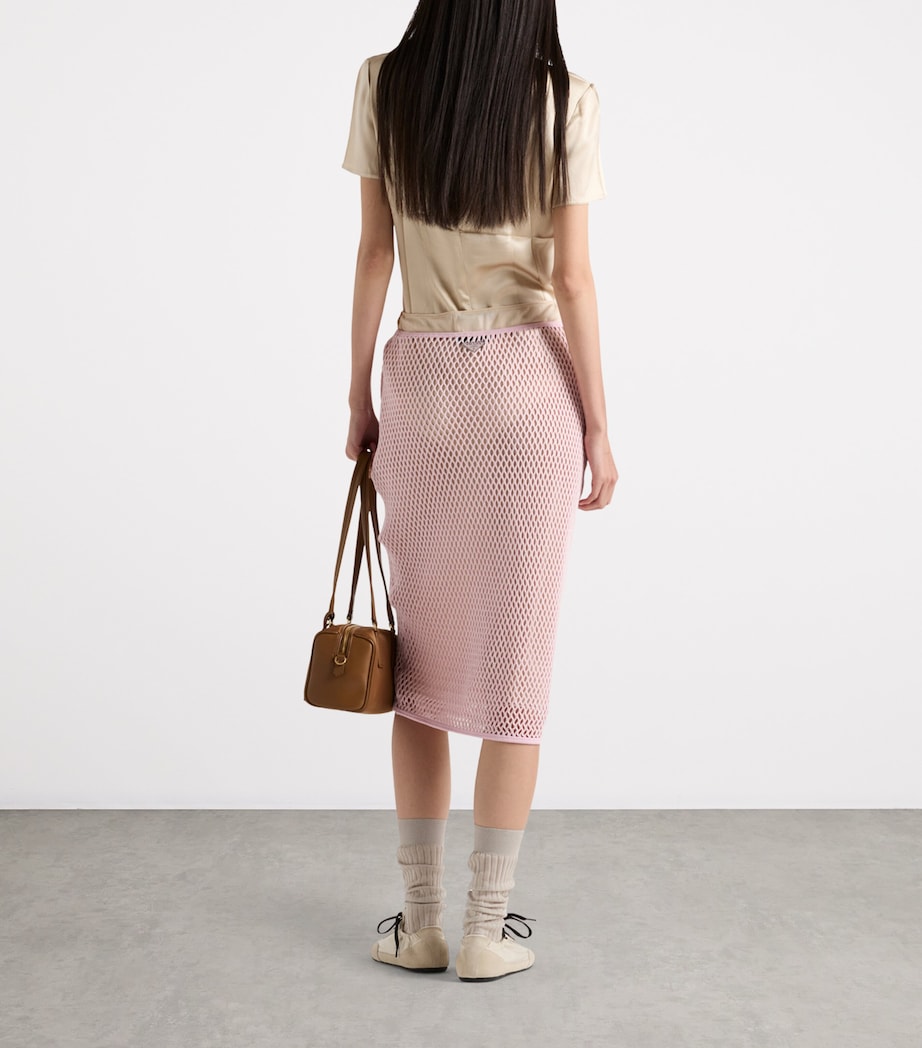 Cotton Mesh Midi Skirt F0442 Image 5