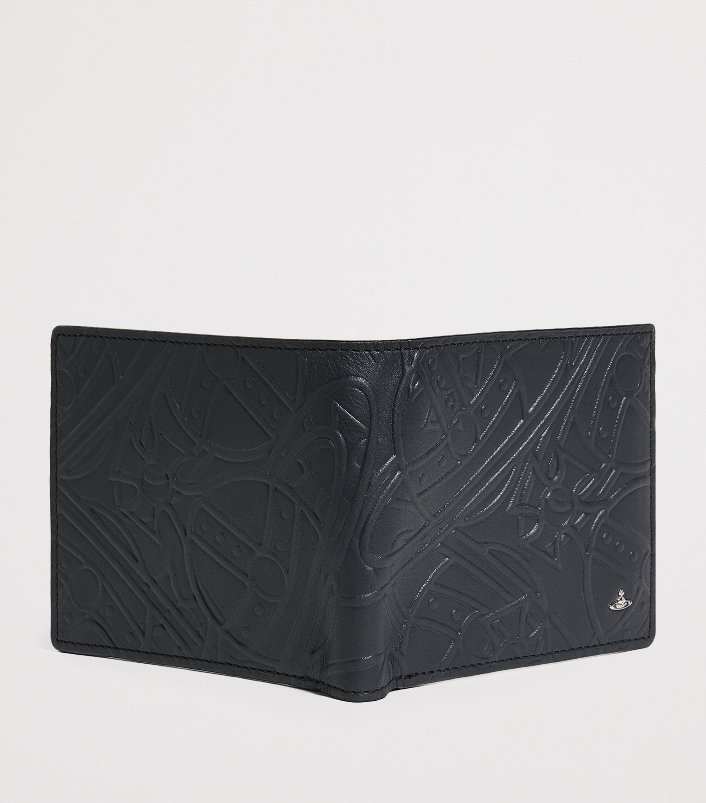 Vivienne Westwood Black Leather Orb Embossed Wallet | Harrods US