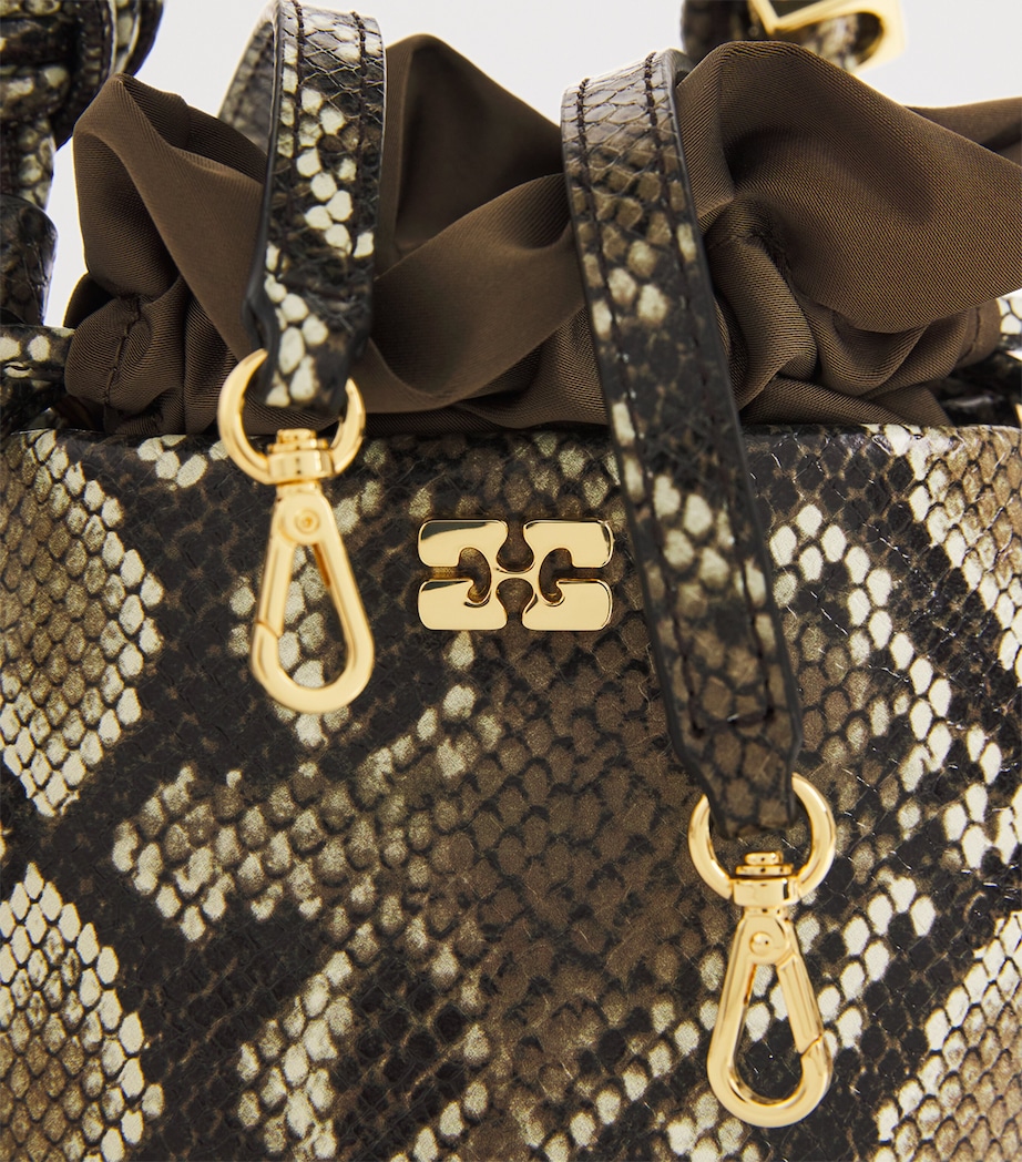 Mini Snakeskin Bou Bucket Bag 135 EGRET Image 6