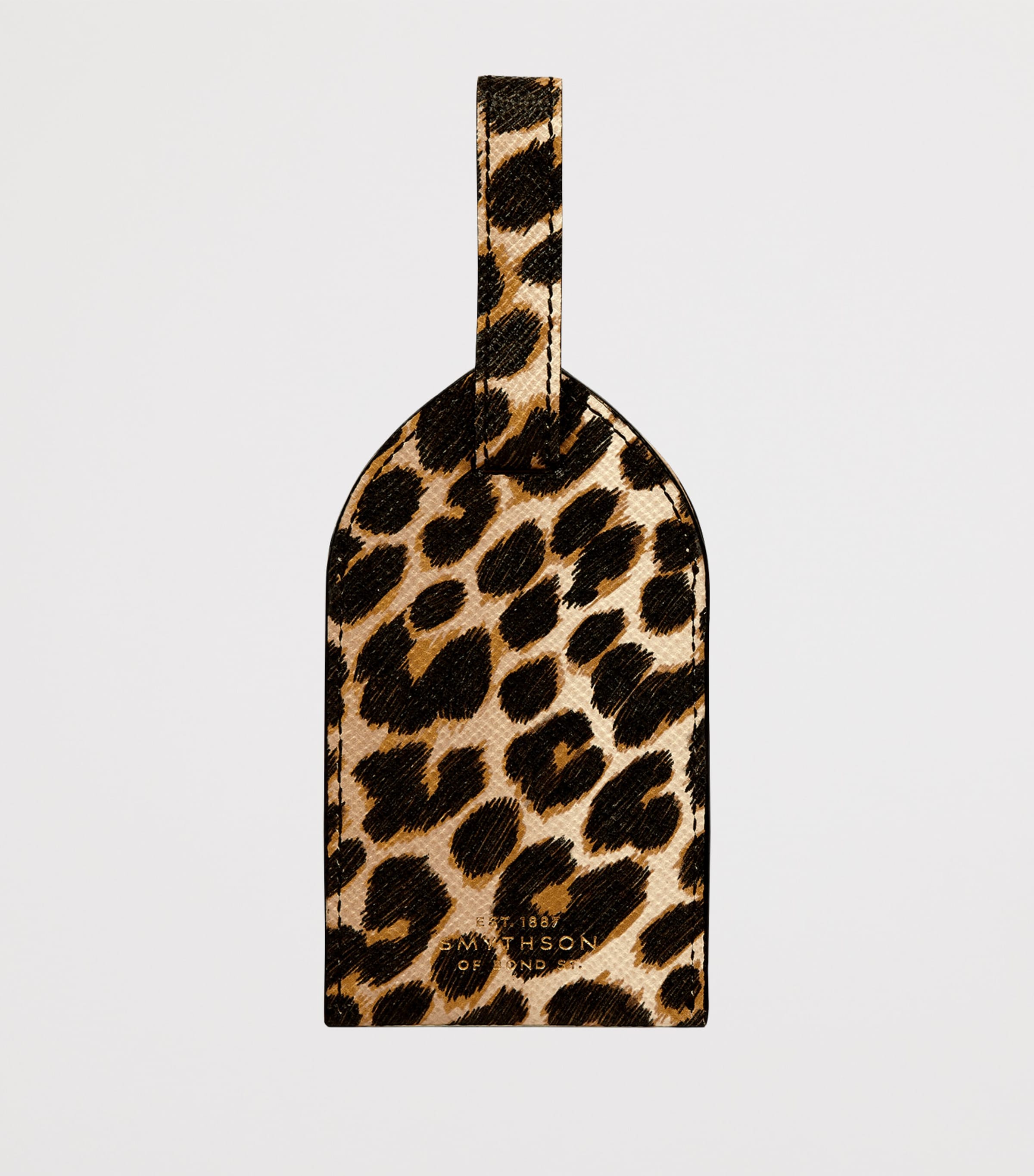 Smythson Panama Leather Luggage Tag Sand Image 3