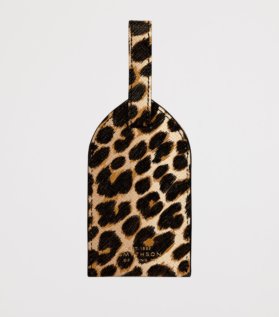 Smythson Panama Leather Luggage Tag Sand Image 3