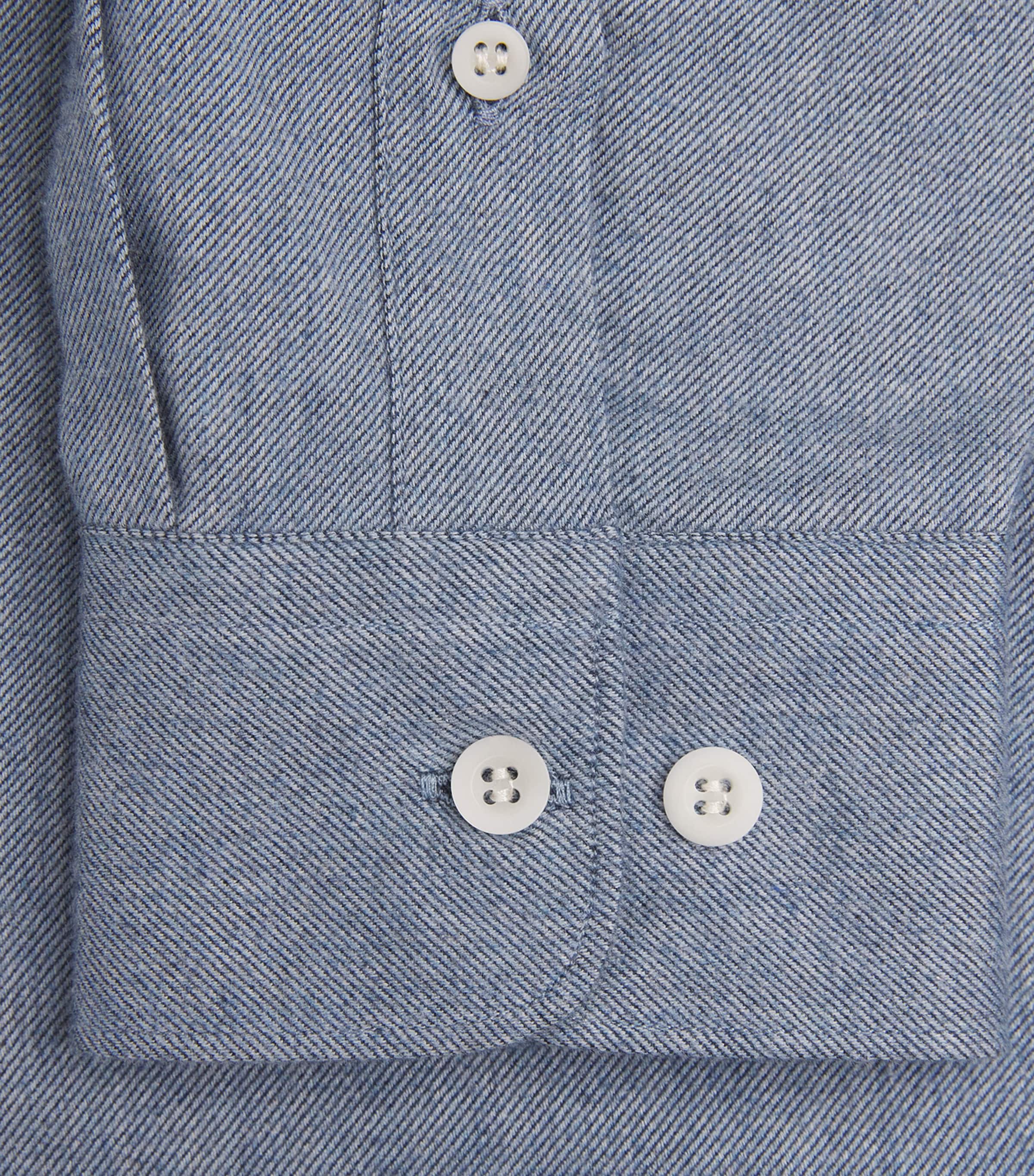 Sunspel Mens Brushed Cotton Flannel Shirt Powder M Image 6