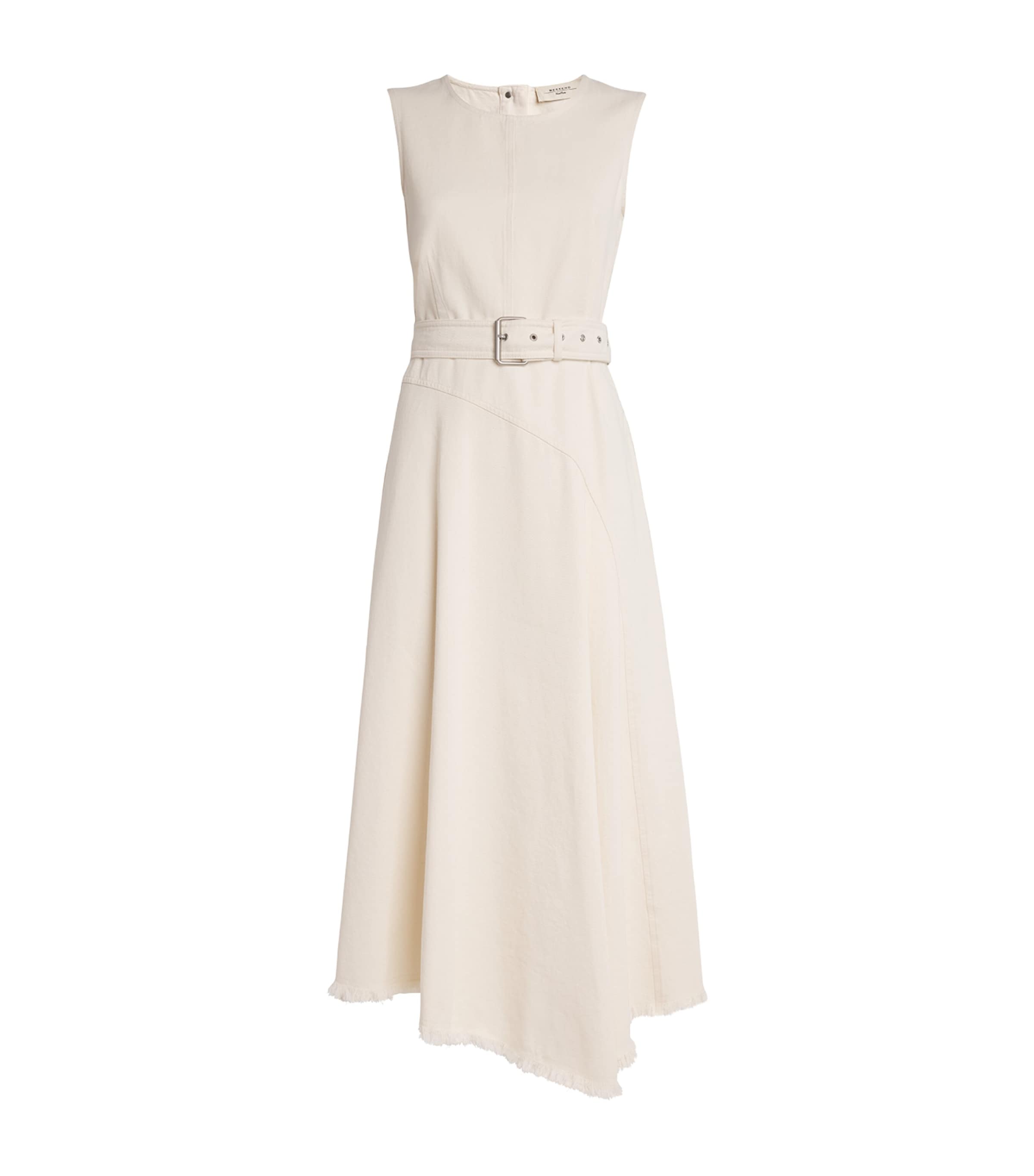 Shop Weekend Max Mara Cotton Twill Midi Dress In White