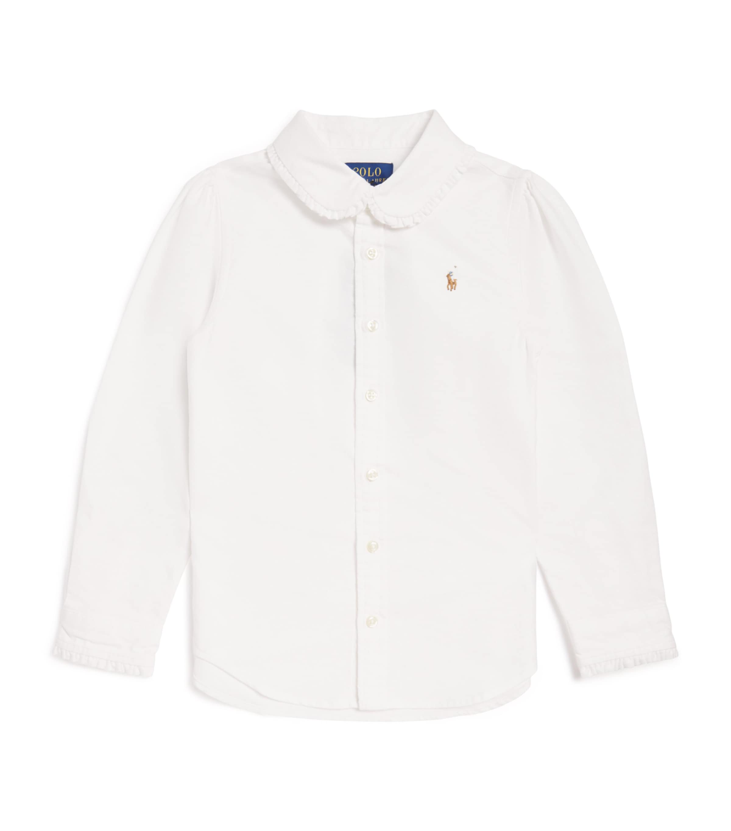 Cotton Ruffled Shirt (2-6 Years) WHITE Image 1