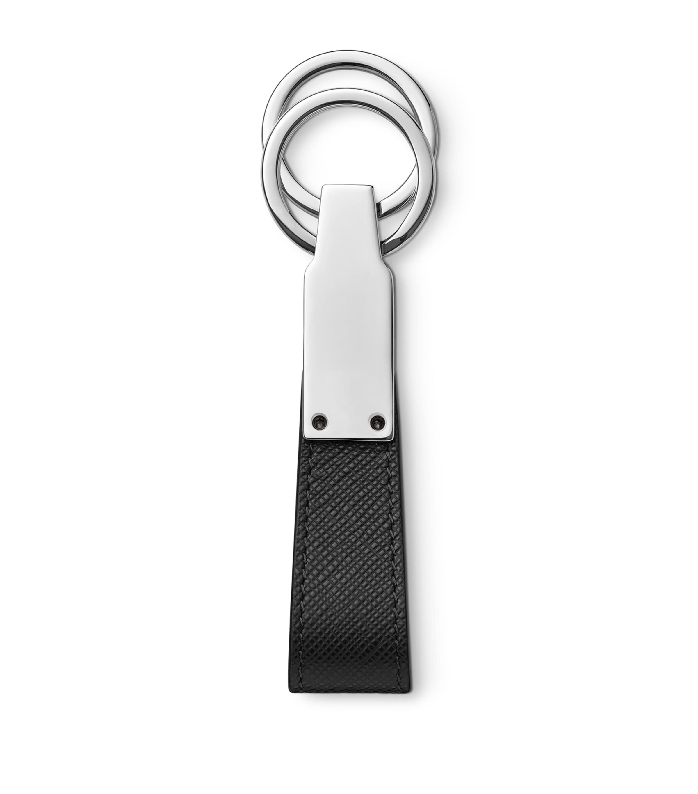 Leather Loop Sartorial Keyring BLACK Image 2