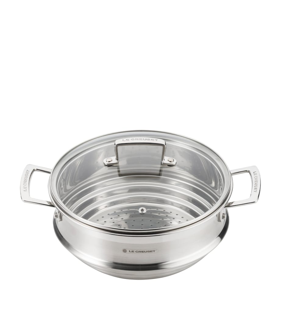 3-Ply Stainless Steel Sauté Multi-Steamer with Glass Lid (24cm) STAINLESS STEEL Image 1