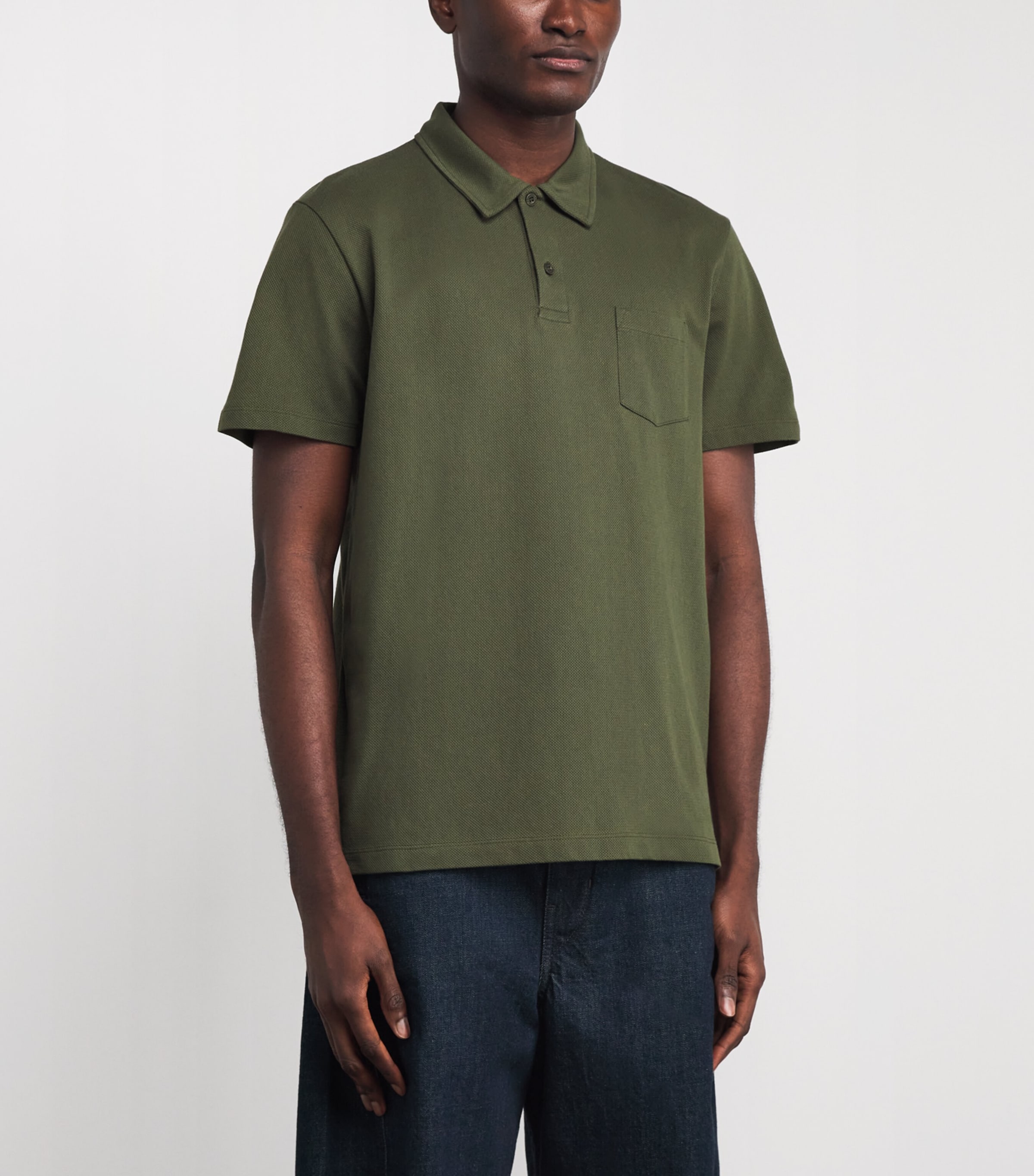 Sunspel Mens Supima Cotton Riviera Polo Shirt Gniz Deep Image 4