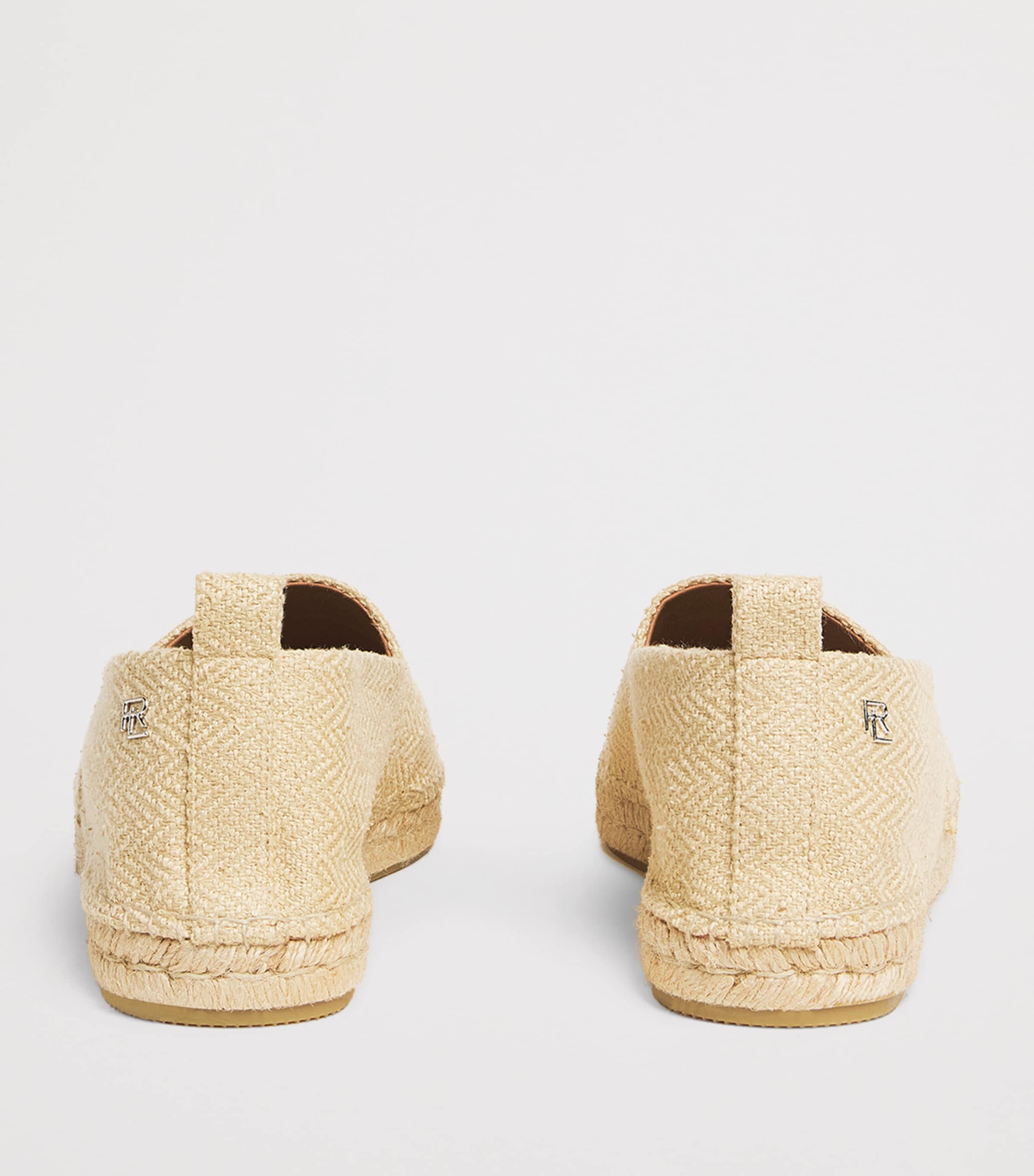 Ralph Lauren Purple Label Silk Herringbone Bosworth Flat Espadrilles Sand Image 5