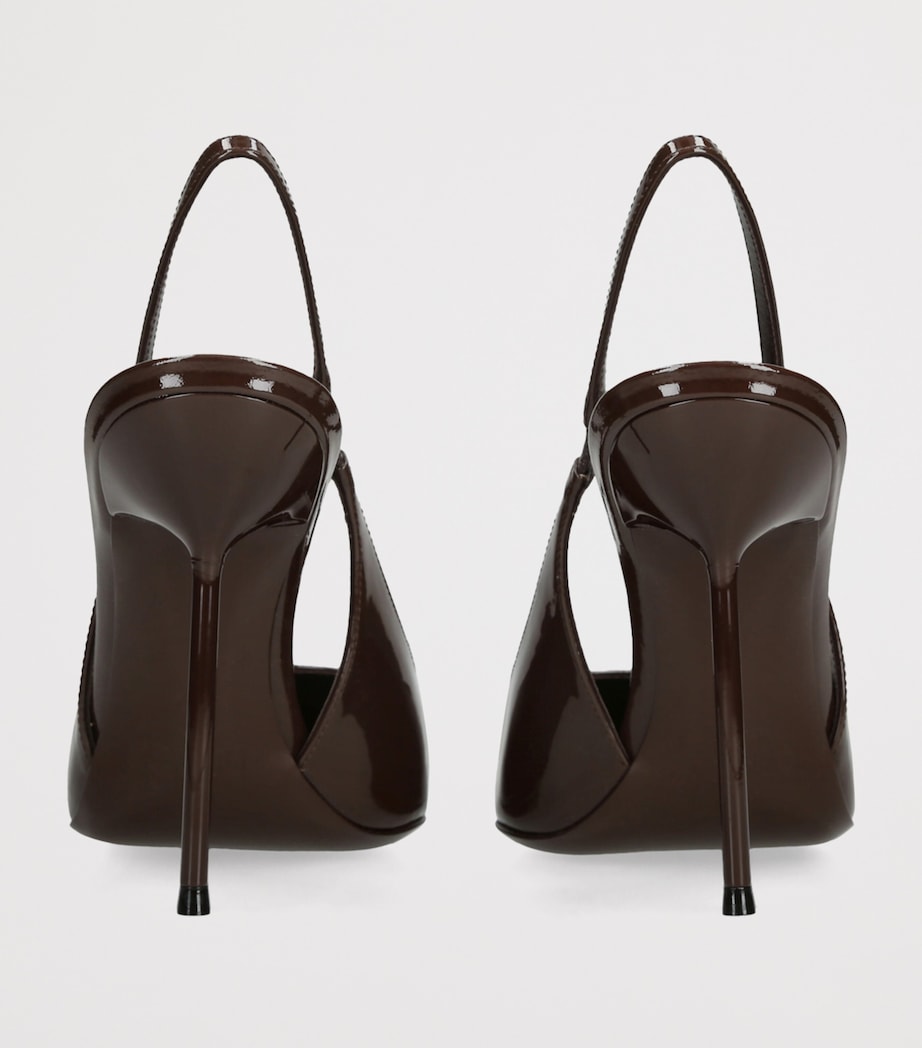 Patent Leather Lidia Slingback Pumps 105 BROWN Image 2