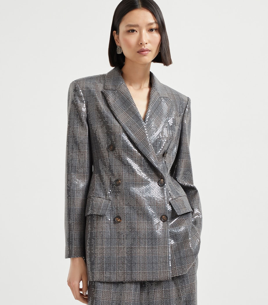 Virgin Wool Sequinned Blazer C001 Image 3
