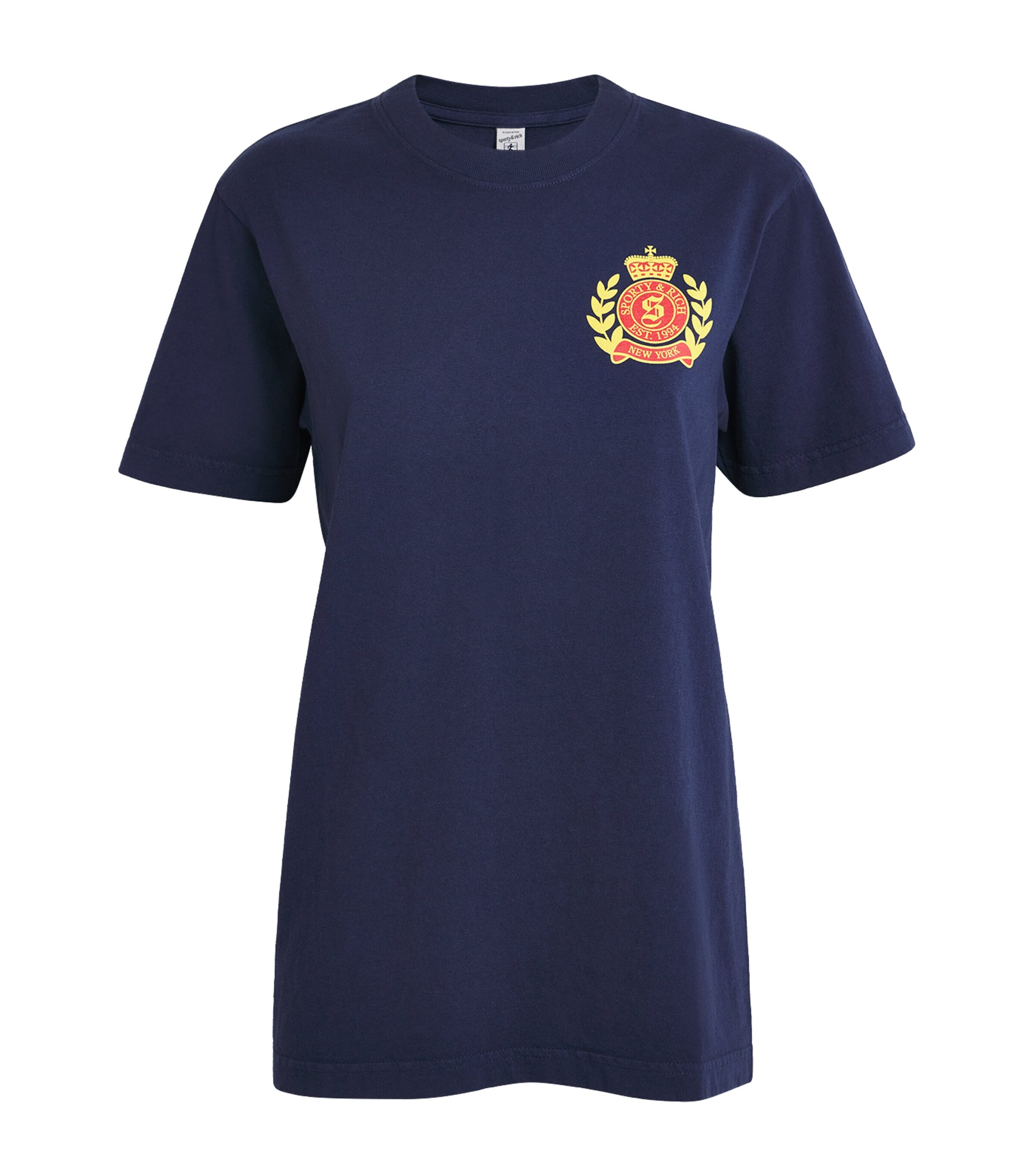 Sporty & Rich Navy NY Crest T-Shirt | Harrods US