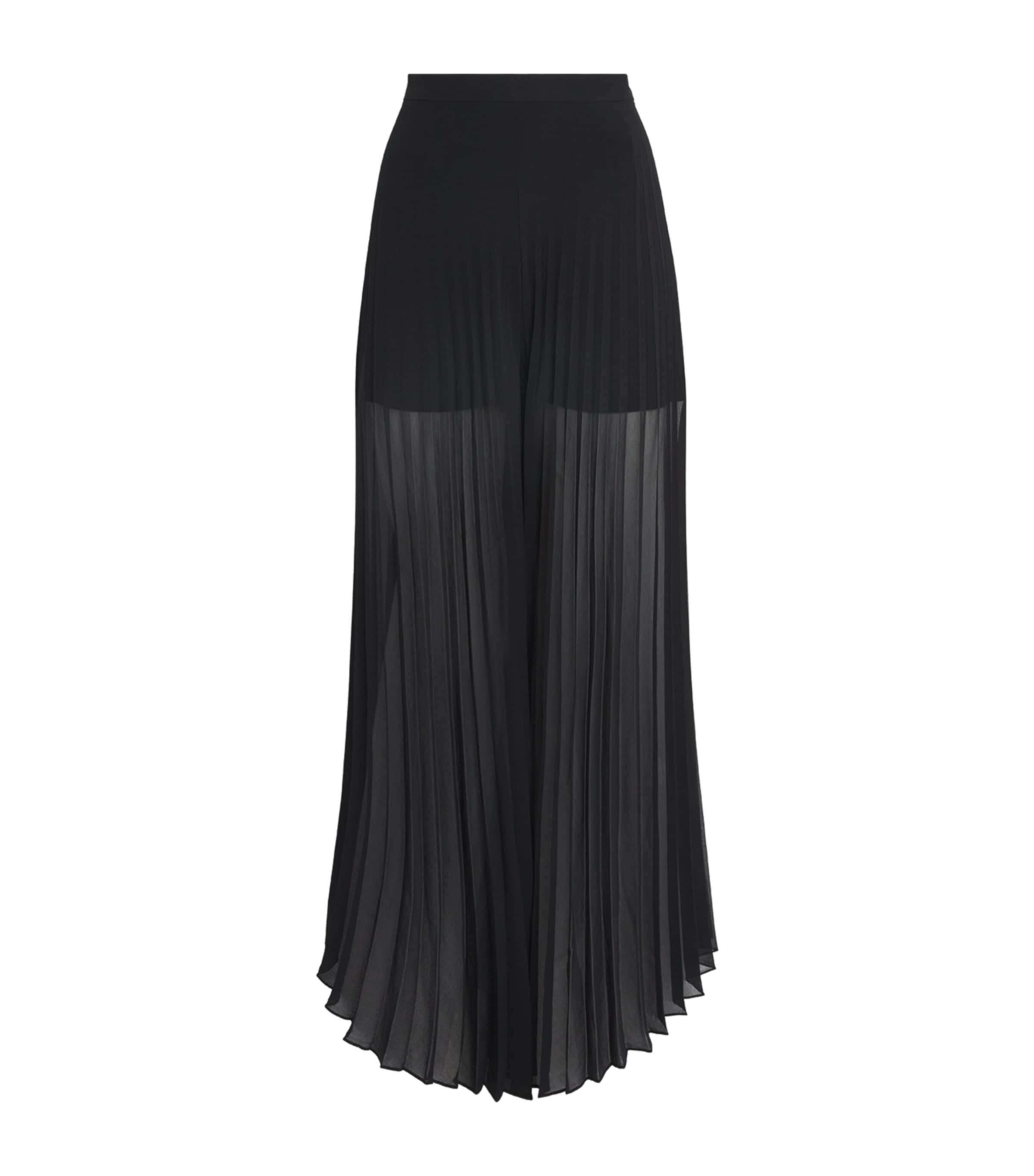 Sandro Paris Womens Organza Pleated Trousers Black Image 1