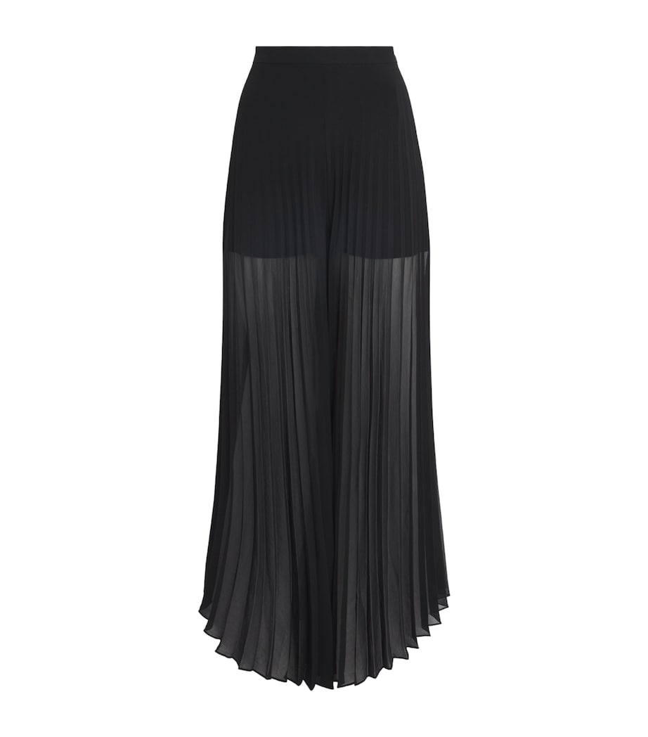 Sandro Paris Womens Organza Pleated Trousers Black Image 1