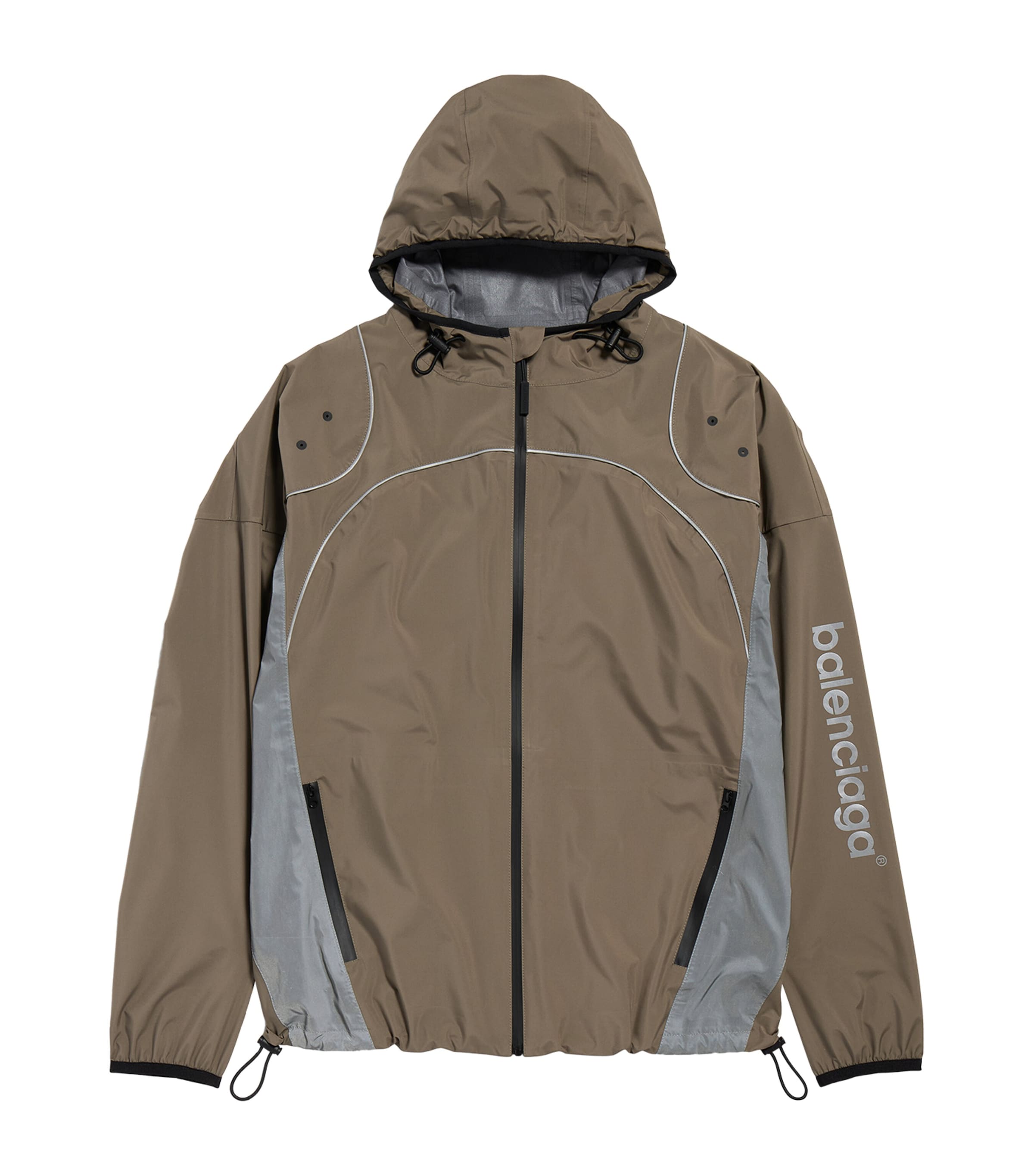 Balenciaga Mens Reflective Techwear Zip-Up Jacket Image 1