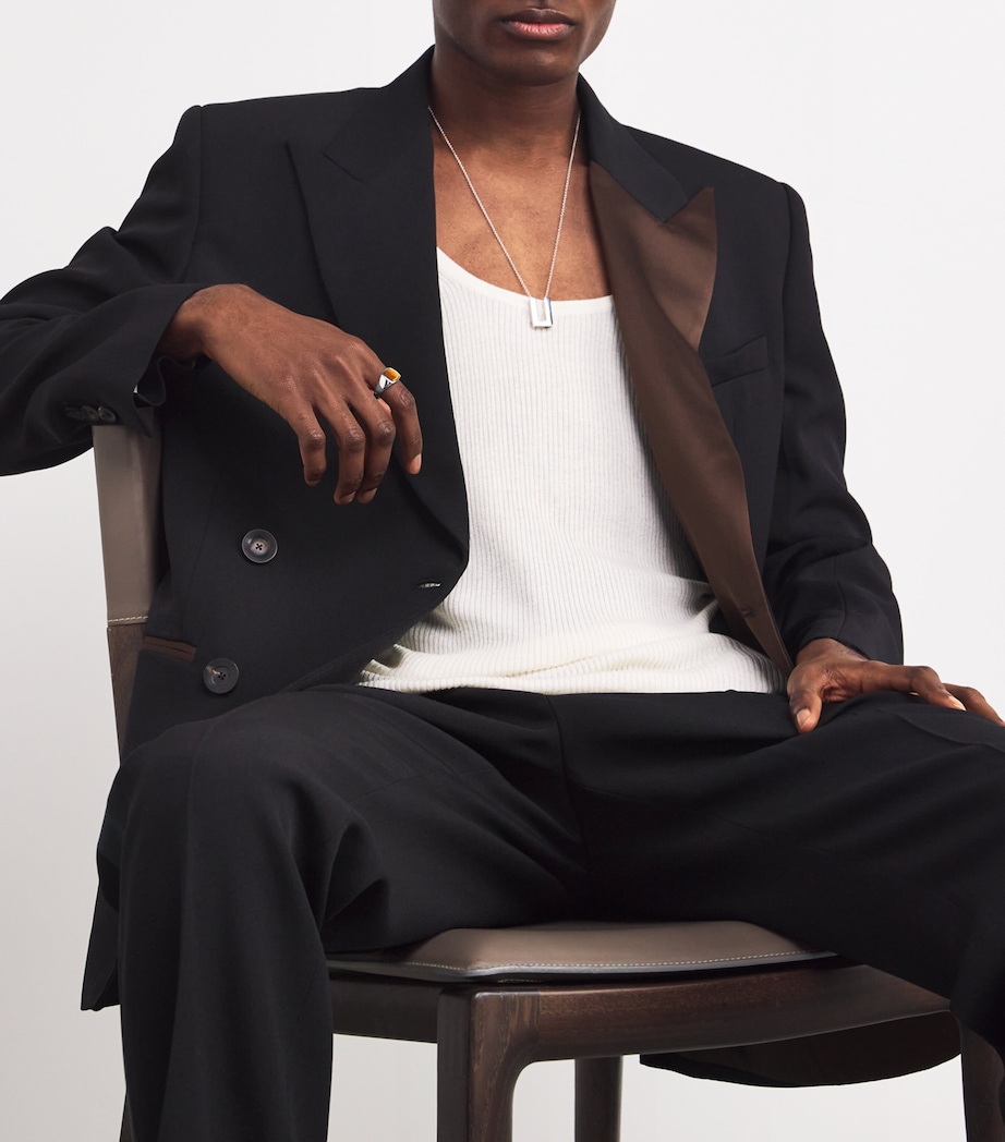 Rhodium-Plated Sterling Silver Kay Tiger Eye Ring S925 Image 5