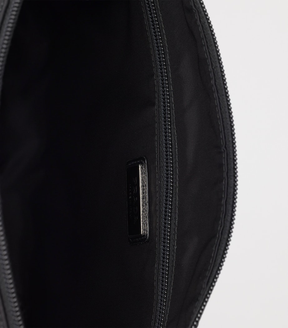 Large Re-Nylon and Leather Messenger Bag F0002 Image 4