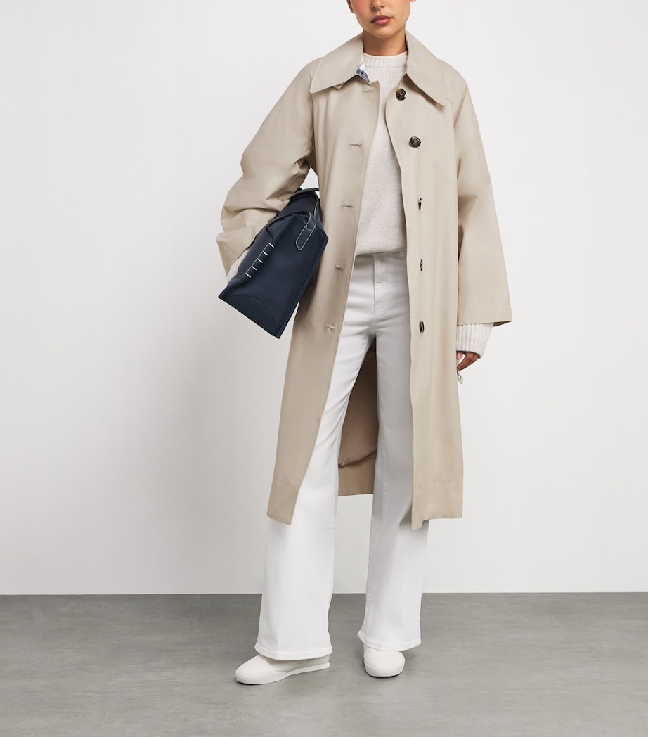 Showerproof Robyn Trench Coat MIST/HESSIAN TARTAN Image 2