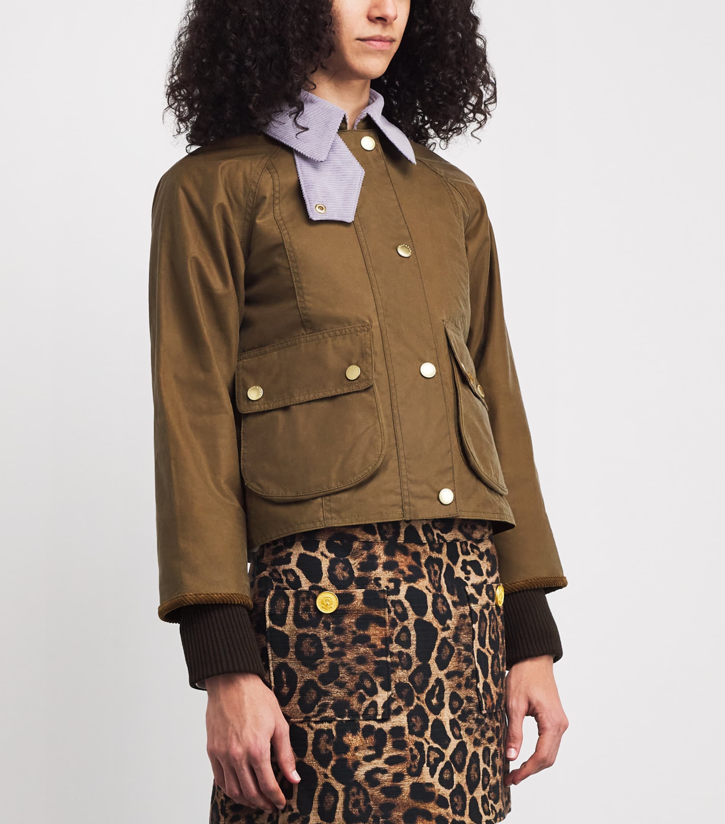 Waxed Cropped Beadnell Jacket SAND/DRESS/HEATHER M Image 3