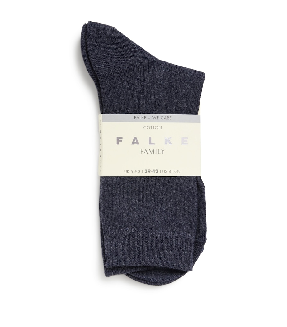 Falke Womens Cotton-Blend Family Socks Dark Blue Me Image 1