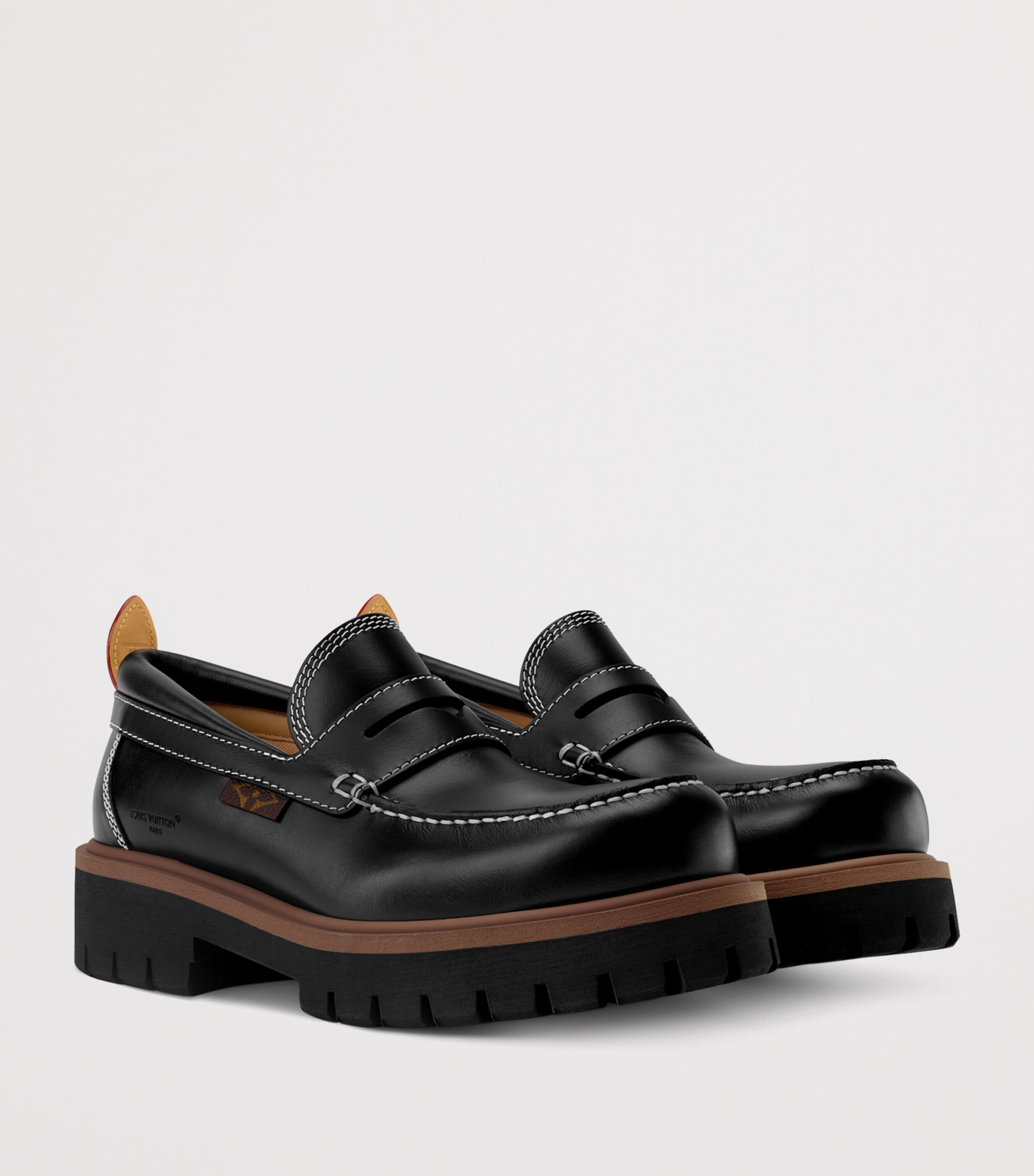 Leather Remix Loafers BLACK Image 3