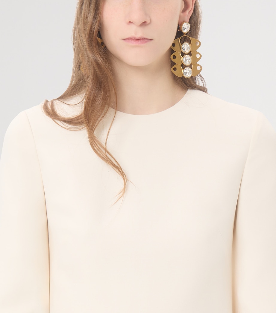 Valentino Womens Silk-Wool Ruffle Mini Dress Image 6