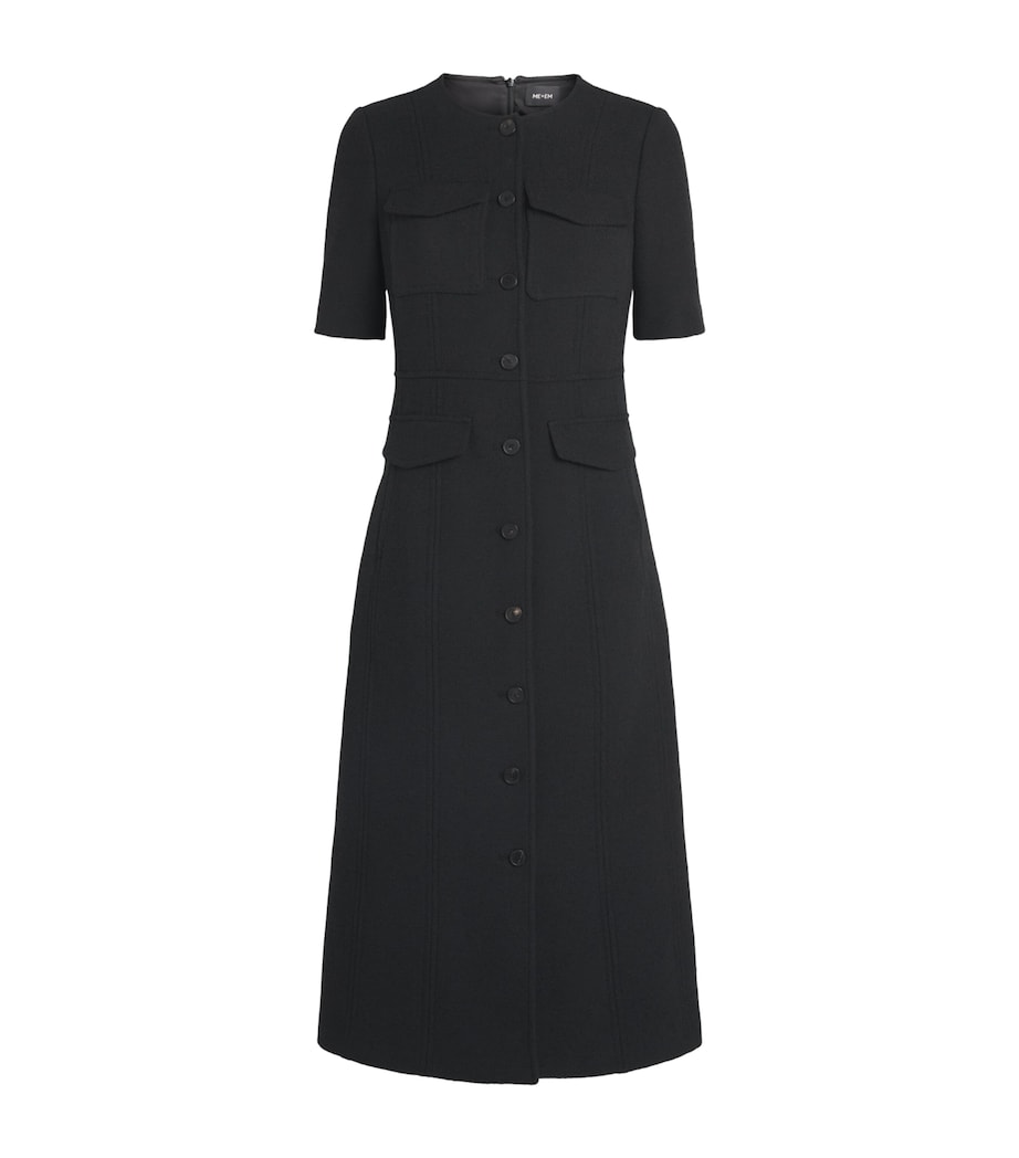 ME+EM Womens Tweed Shift Midi Dress Black Image 1