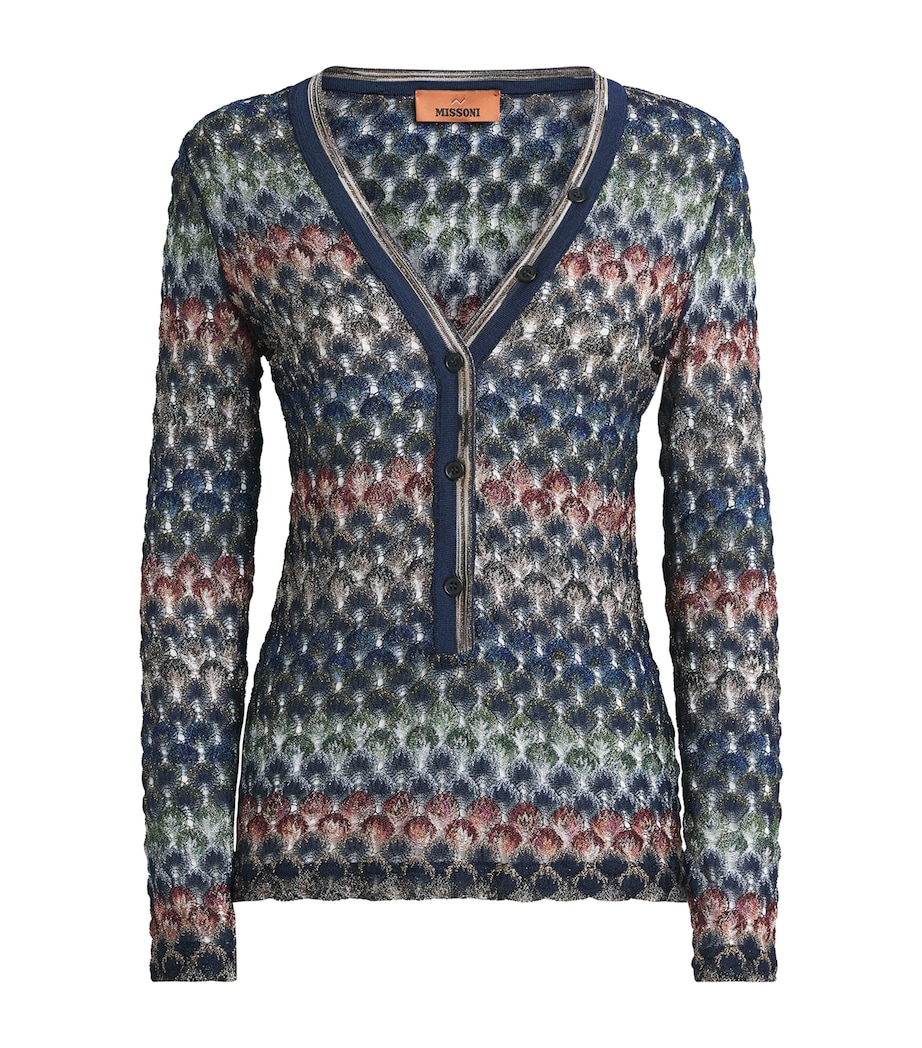 Missoni Womens Chevron Button Sweater Smspv Multi Drk Vrsn Image 1