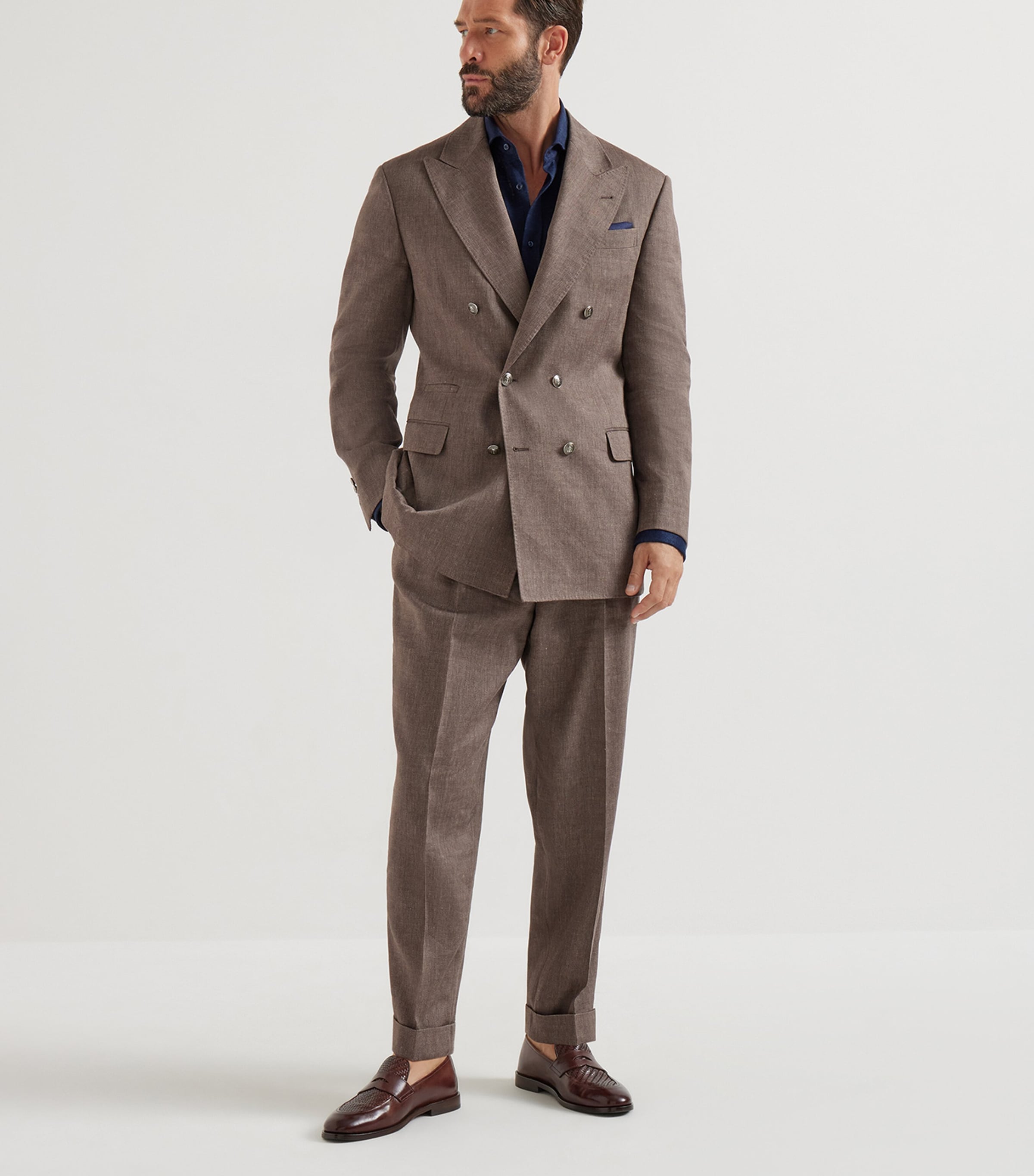 Brunello Cucinelli Mens Linen-Cotton 2-Piece Suit Image 3