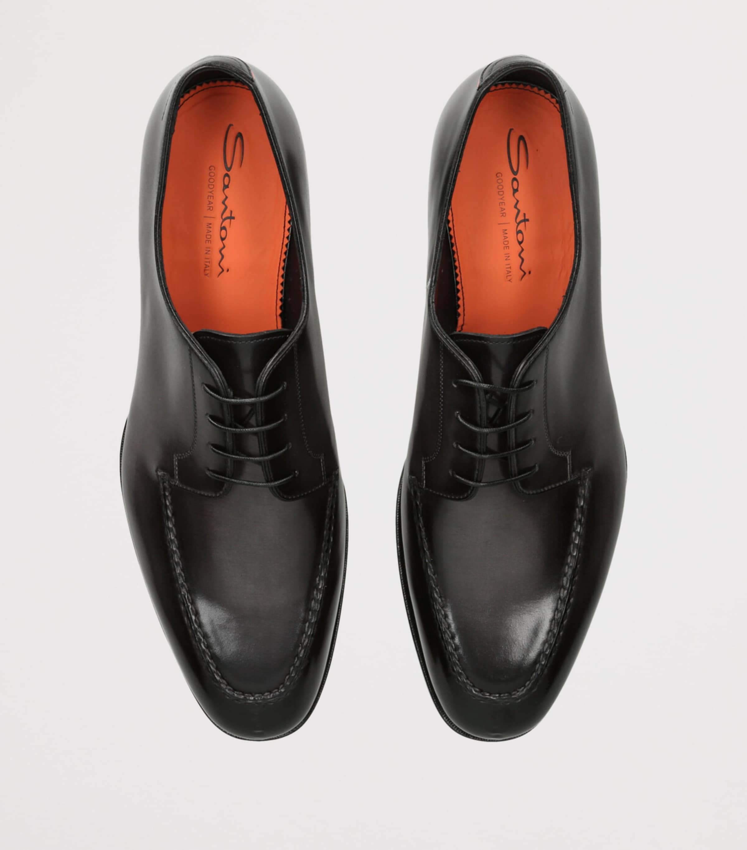 Santoni Leather Adrian Derby Shoes Grey Image 4