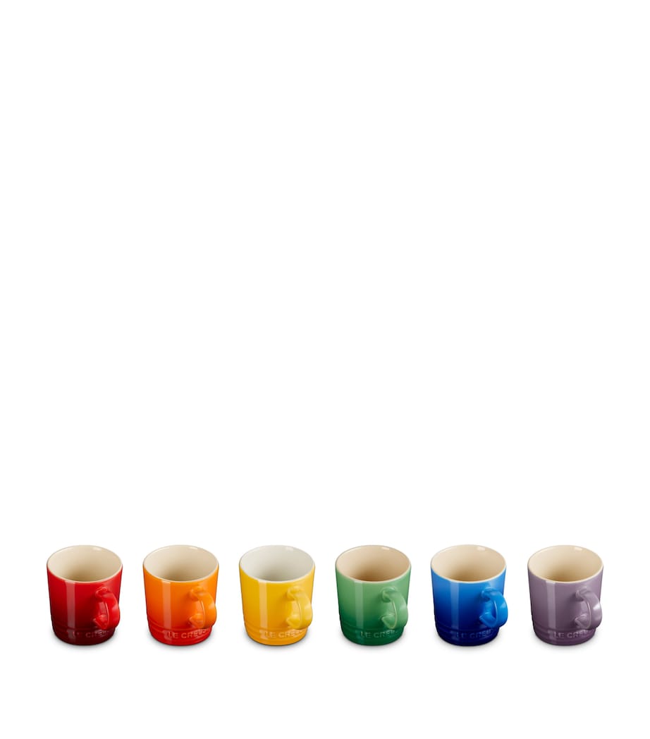 Stoneware Rainbow Espresso Mugs (Set of 6) NO COLOUR Image 3