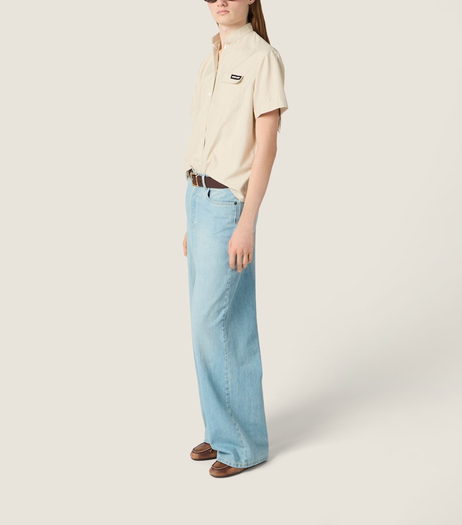 Miu Miu Womens Stonewashed Wide-Leg Jeans Image 5