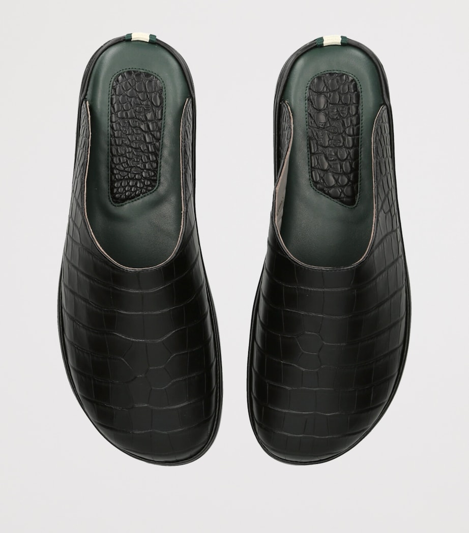 Alligator Leather Mules BLACK Image 4