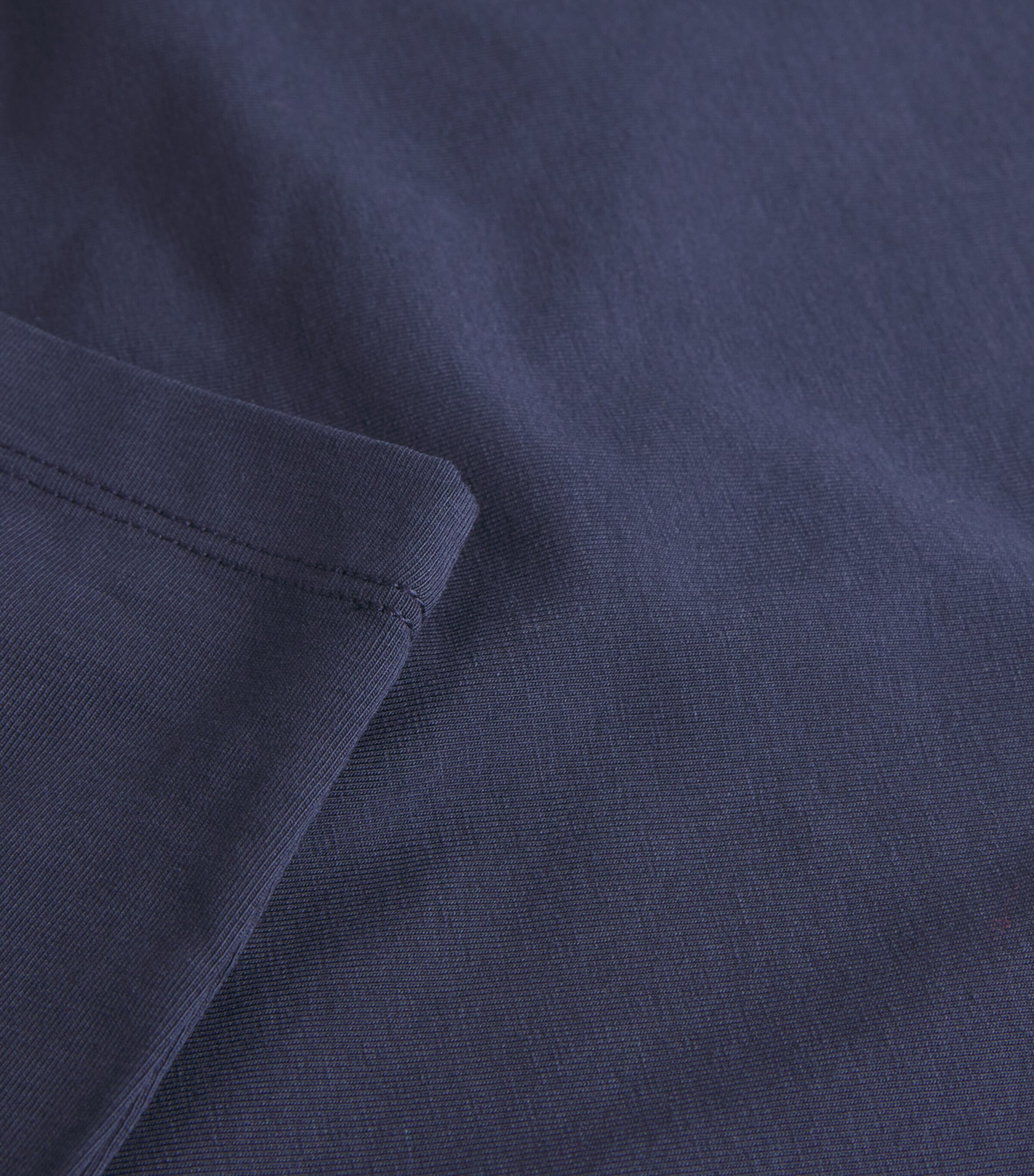 Stretch-Cotton Cropped-Sleeve T-Shirt NAVY Image 5