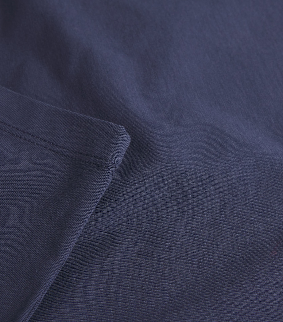 Stretch-Cotton Cropped-Sleeve T-Shirt NAVY Image 5