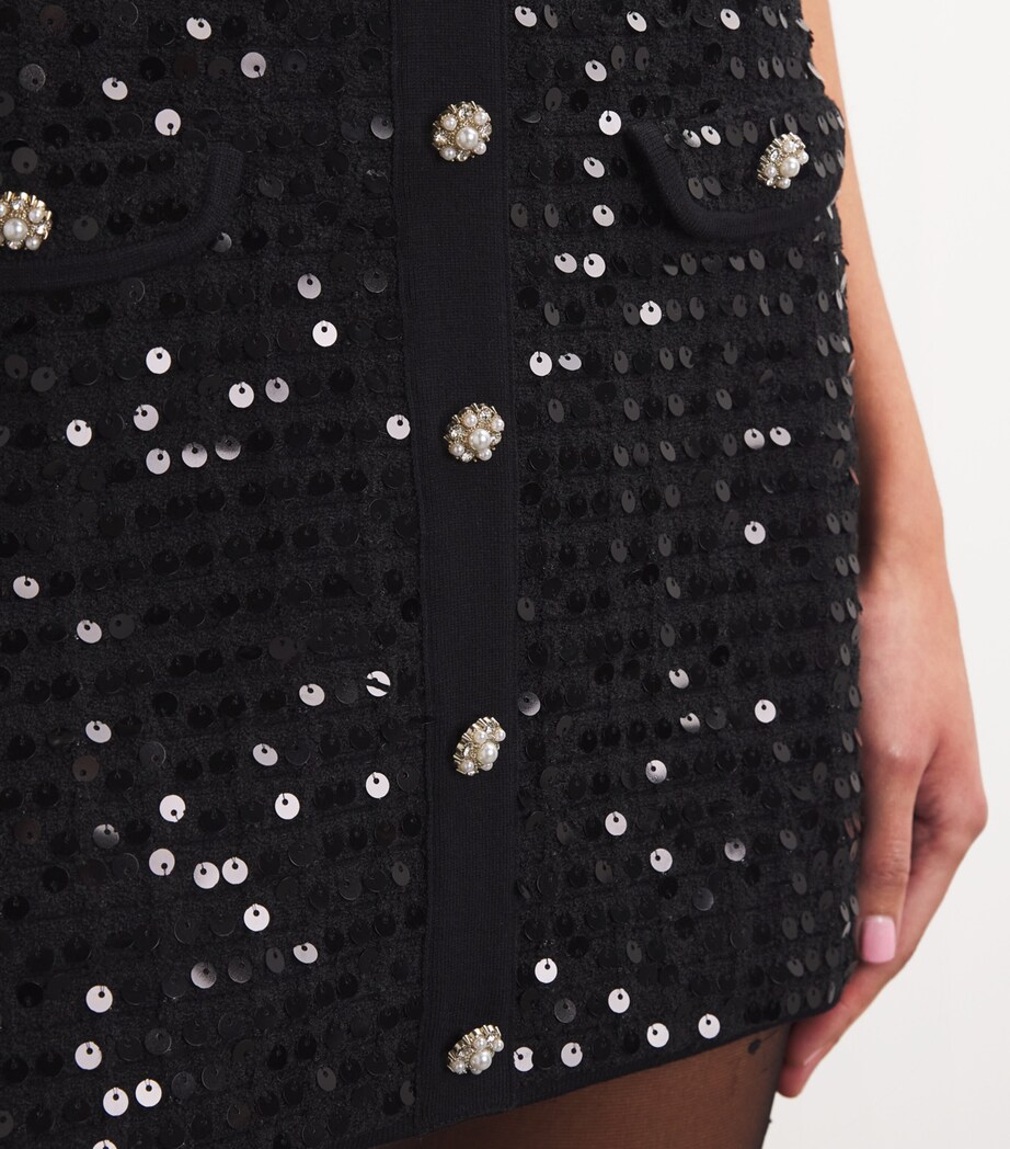 Sequinned Mini Skirt BLACK Image 6