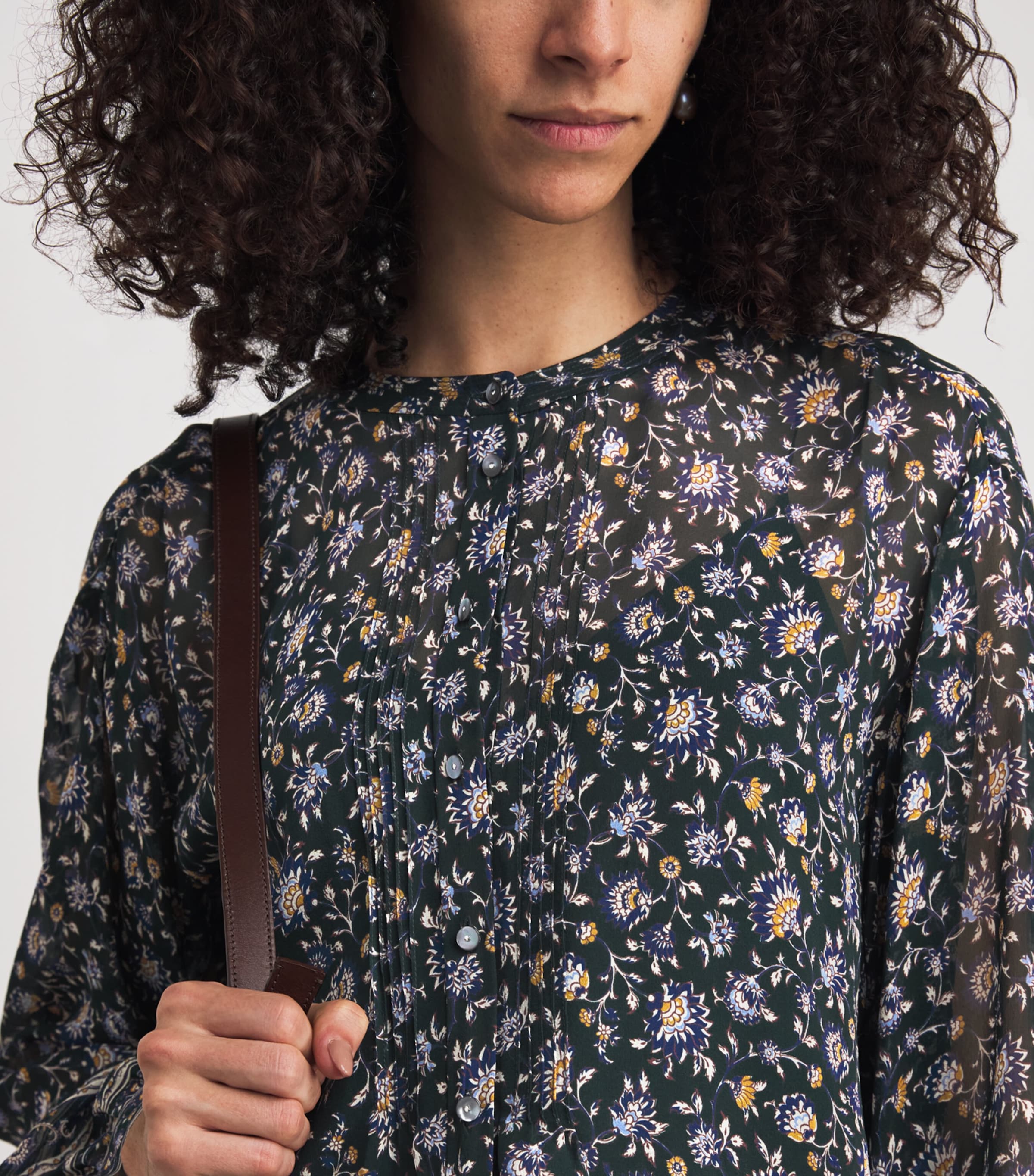 Silk Lollie Blouse G0714 HNTER GRN MLTI Image 6