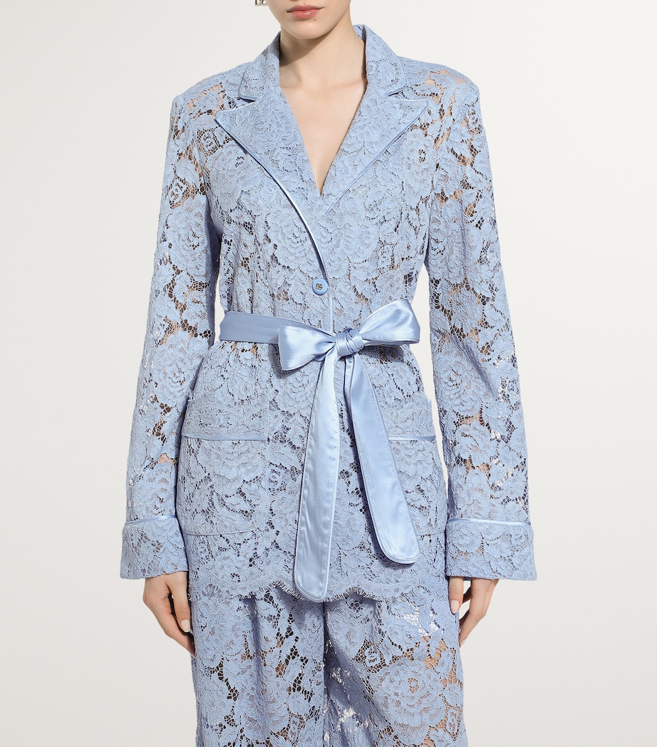 Cordonetto Lace Floral Pyjama Shirt F3981- LILAC Image 4