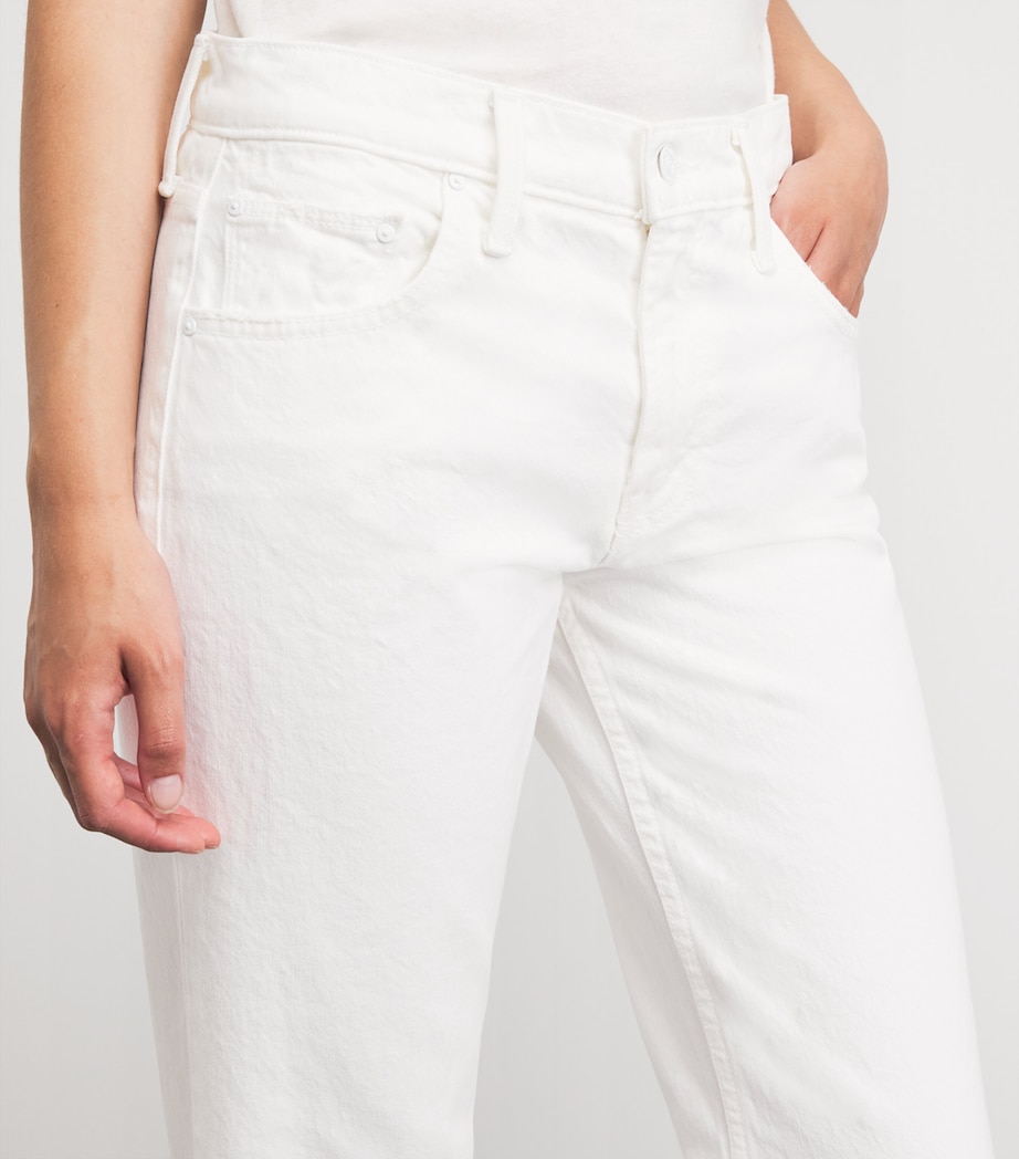 MOTHER Womens The Bookie Skimp Wide-Leg Jeans Picket Fence Image 3