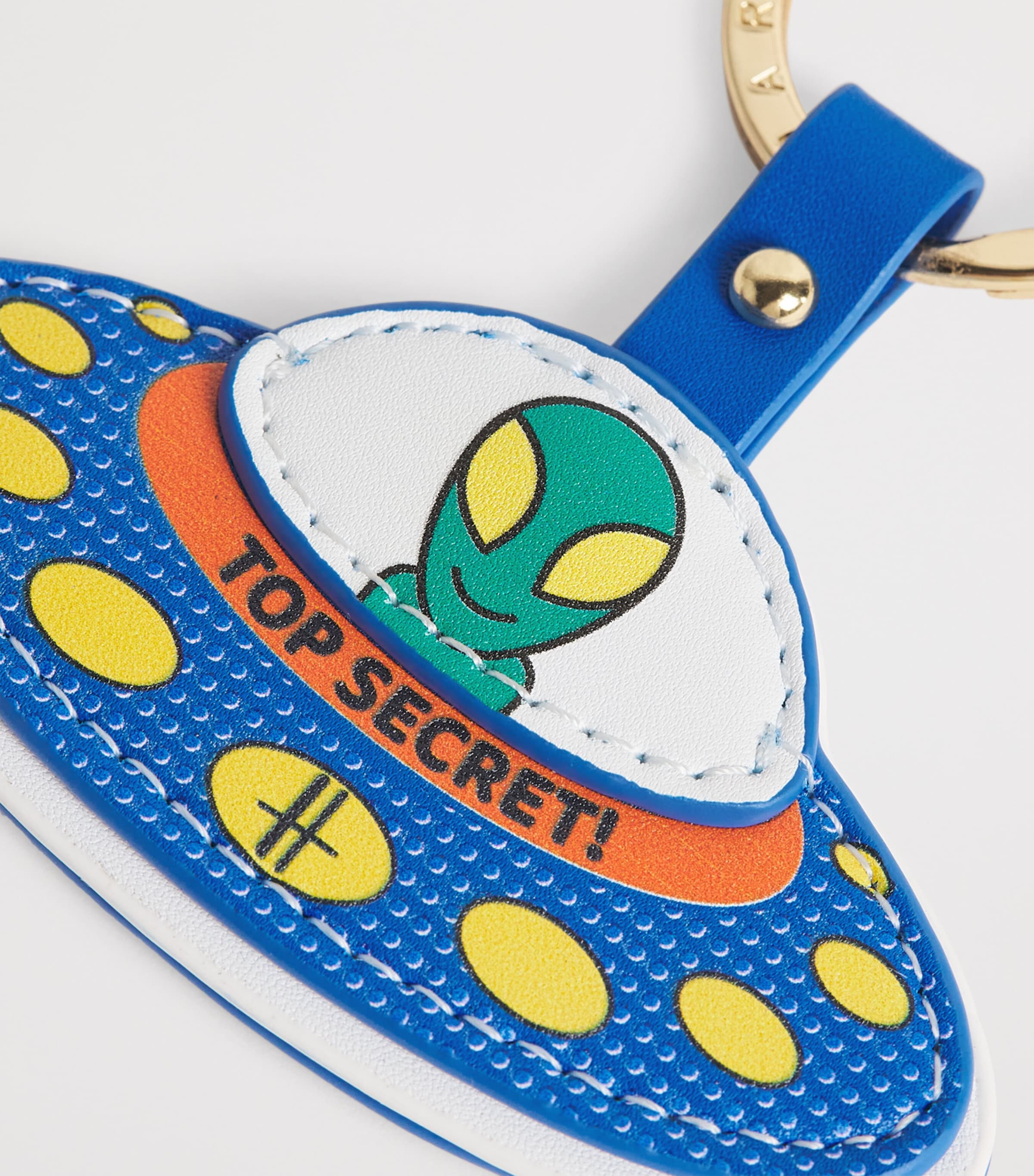 Harrods Leather Pop Rocket Alien Keyring Image 2