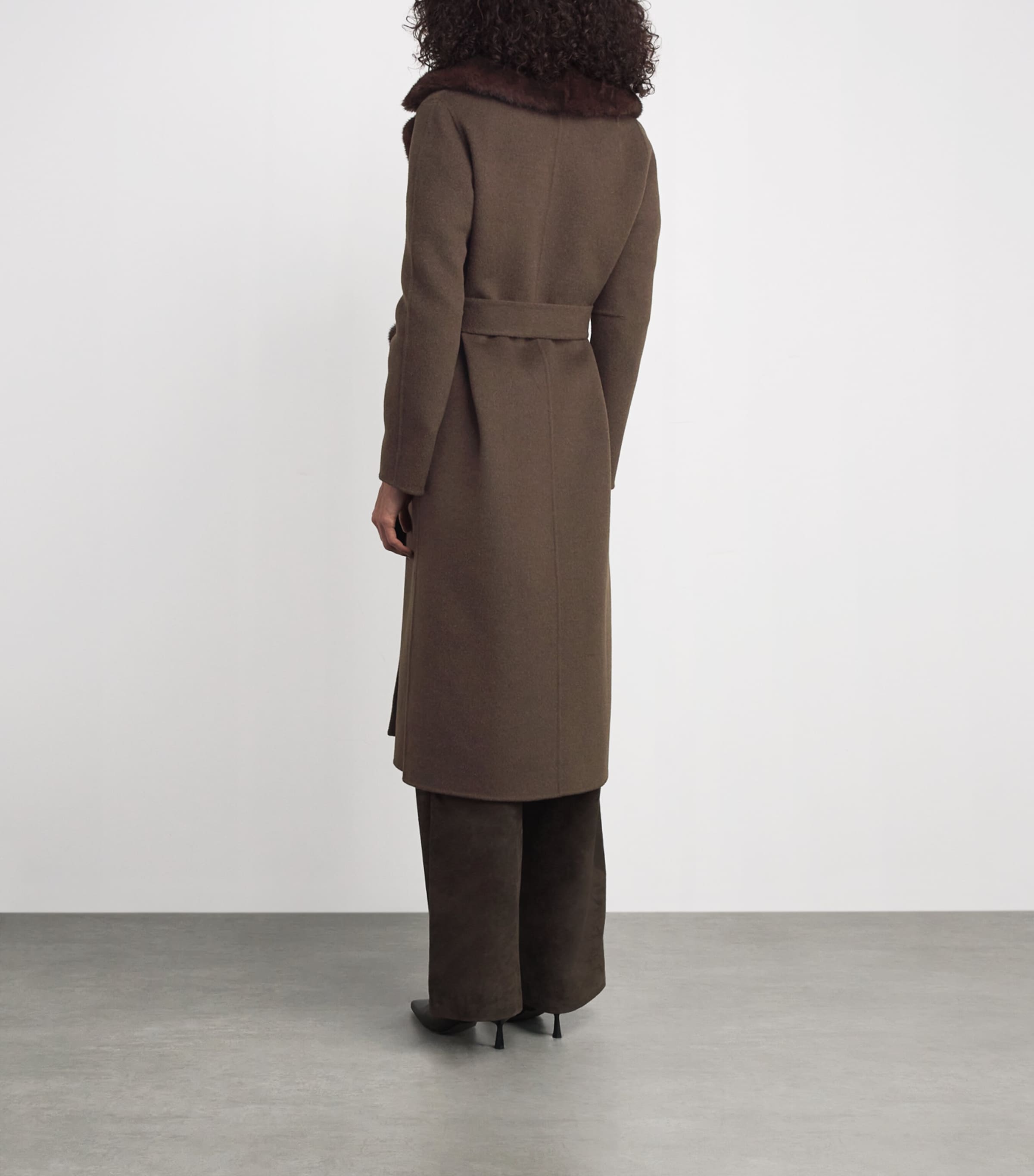 Yves Salomon Orange Cashmere-Mink Belted Long Coat | Harrods US