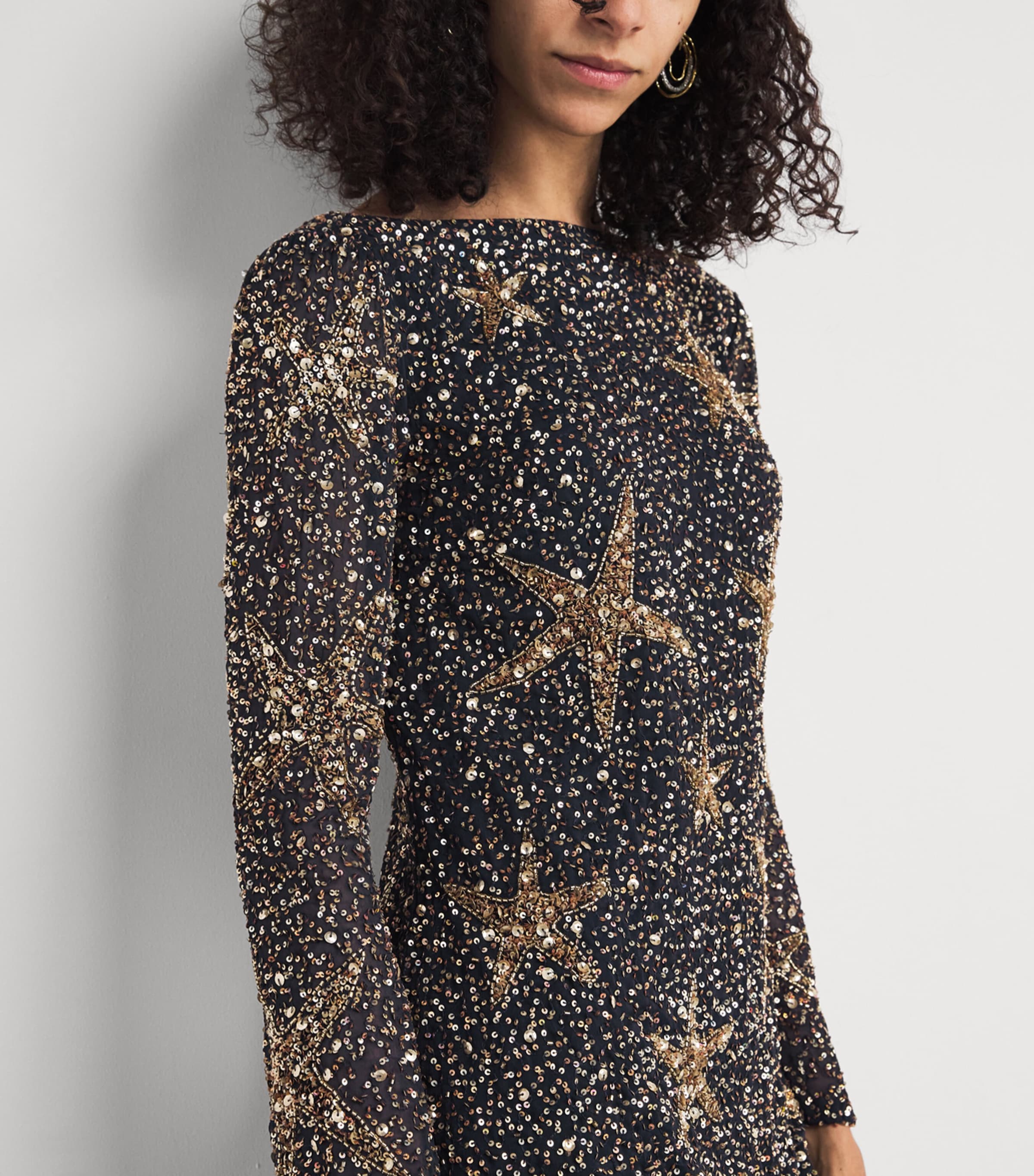 Sequinned Starfish Mini Dress STARFISH EMBL NAVY Image 4