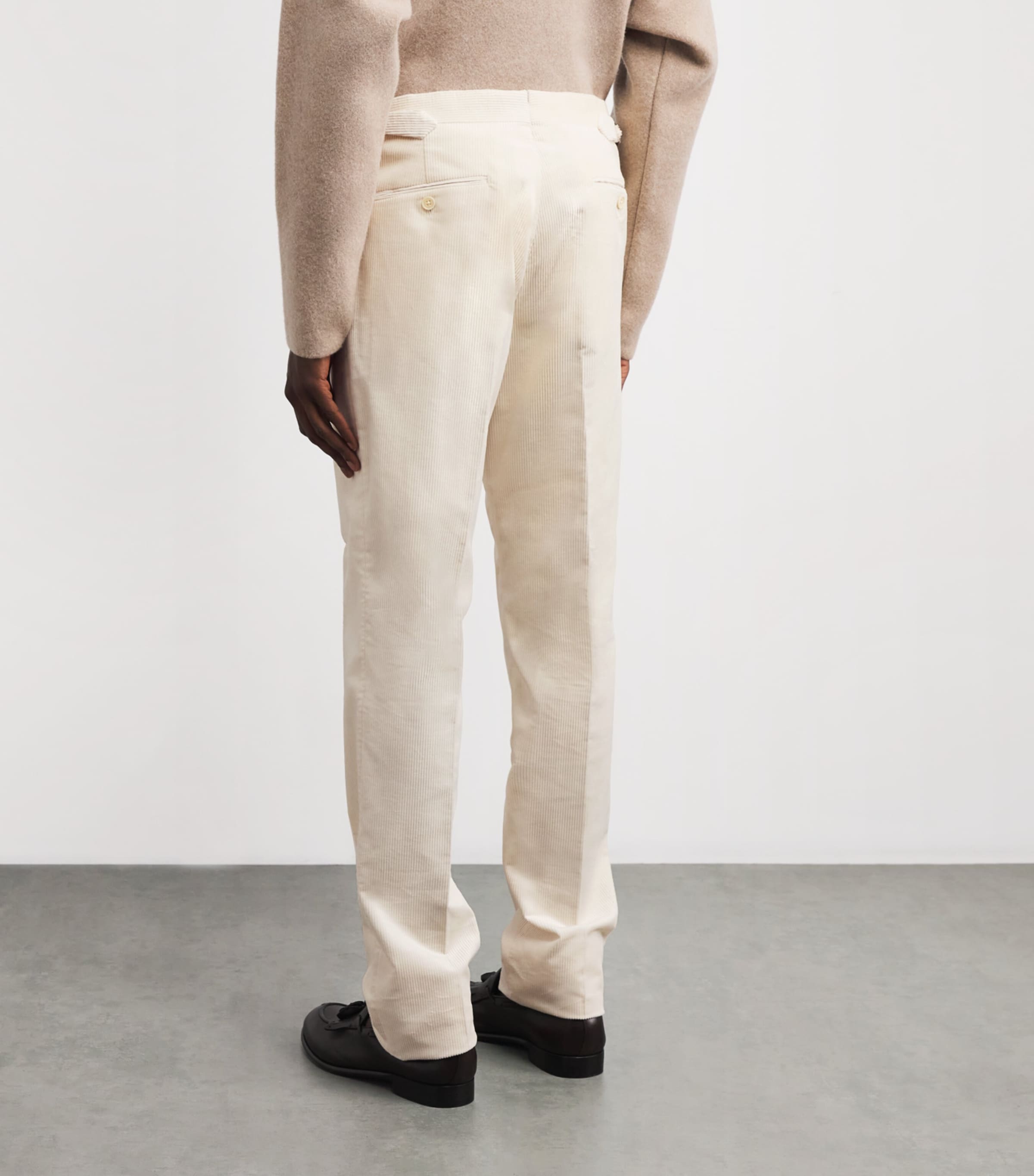 Ralph Lauren Purple Label Mens Cotton Corduroy Trousers New Classic Cream Image 4
