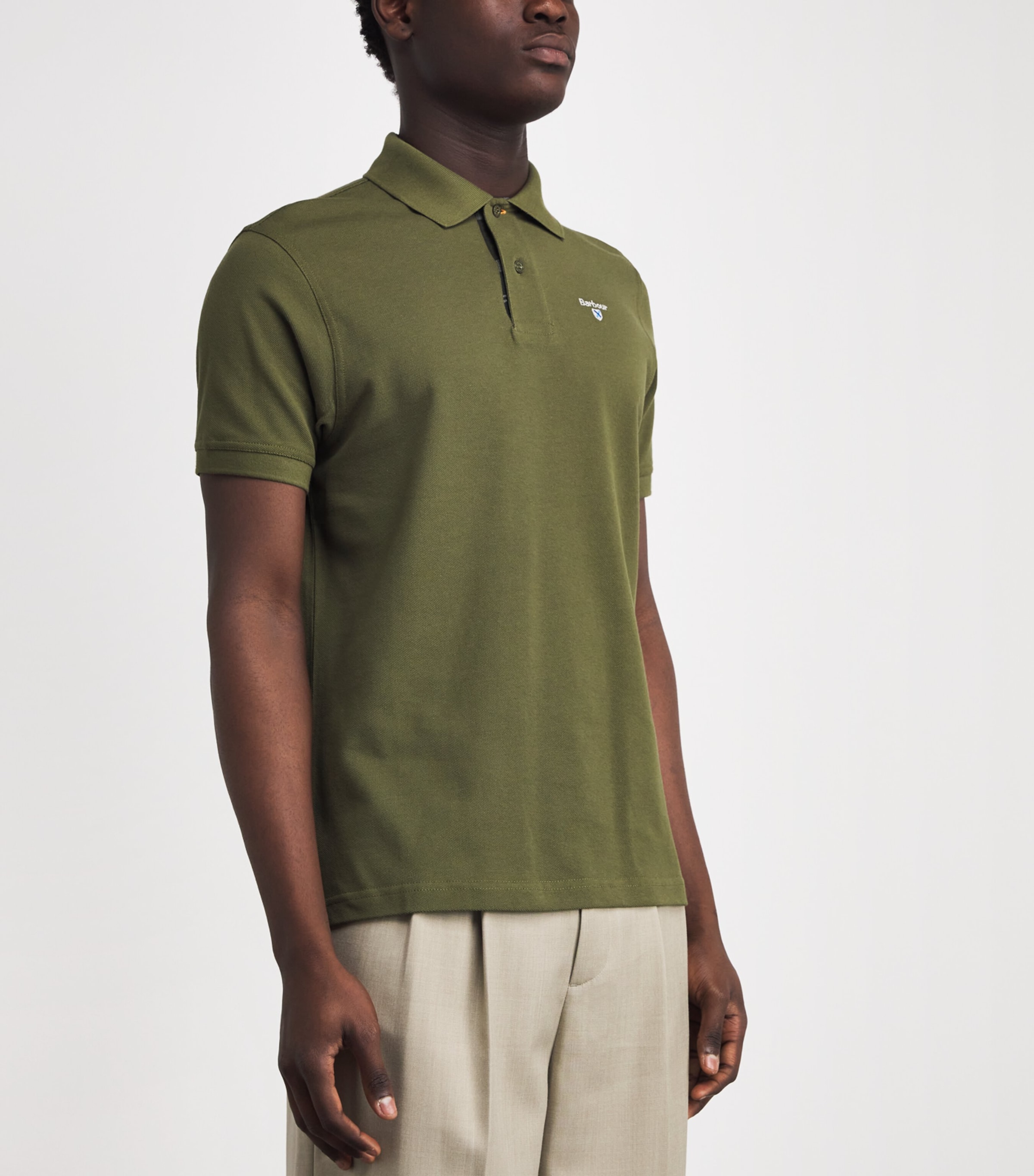 Cotton Tartan Polo Shirt OL95 WINTER MOSS Image 3