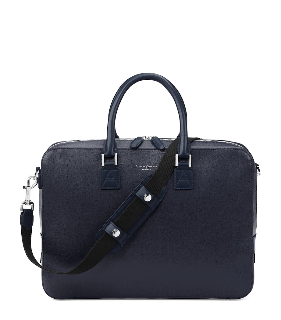 Leather Mount Street Briefcase Bag NAVY Image 1
