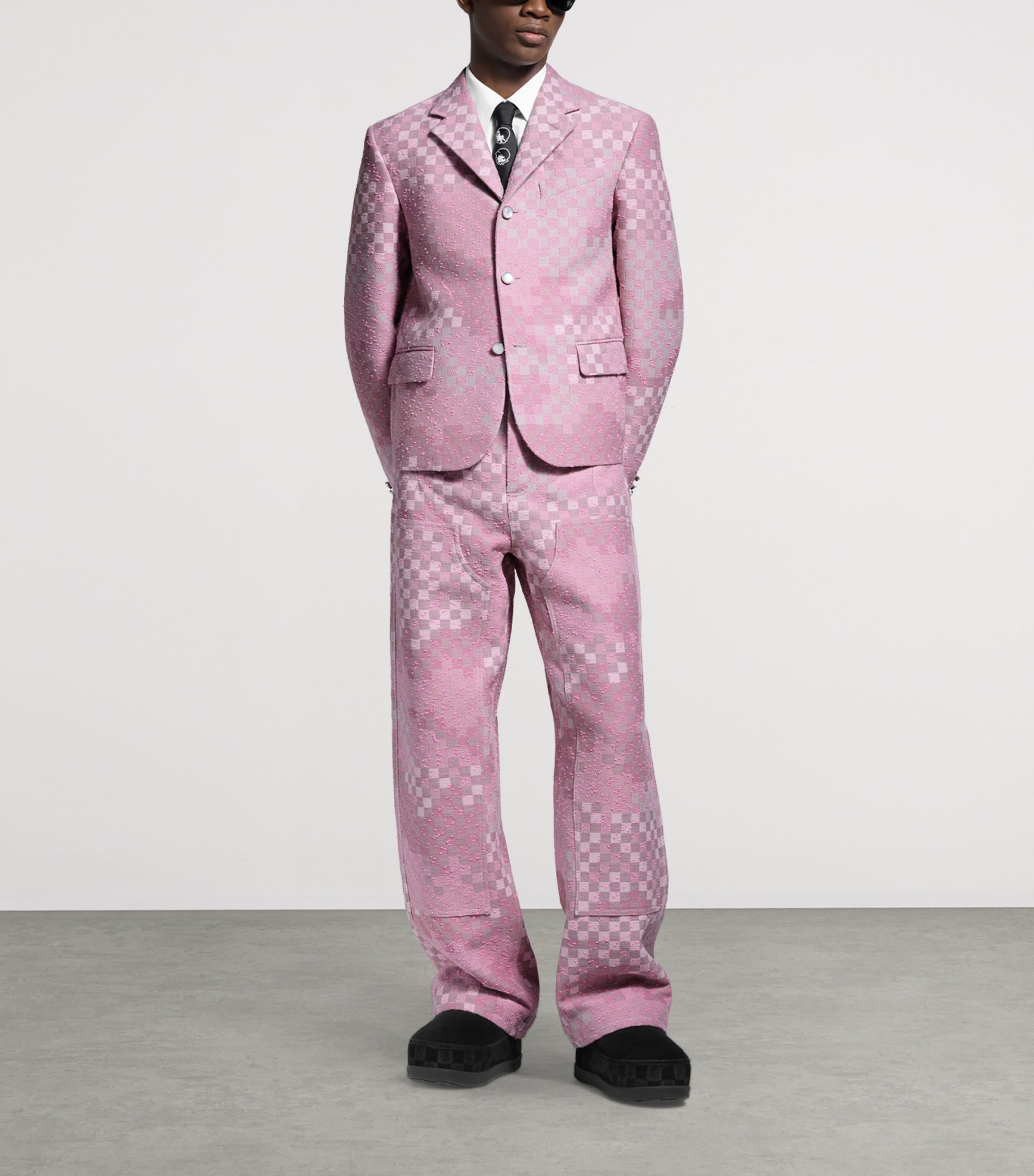 Wool-Blend Tweed Damoflage Sakura Jacket PALE PINK Image 2