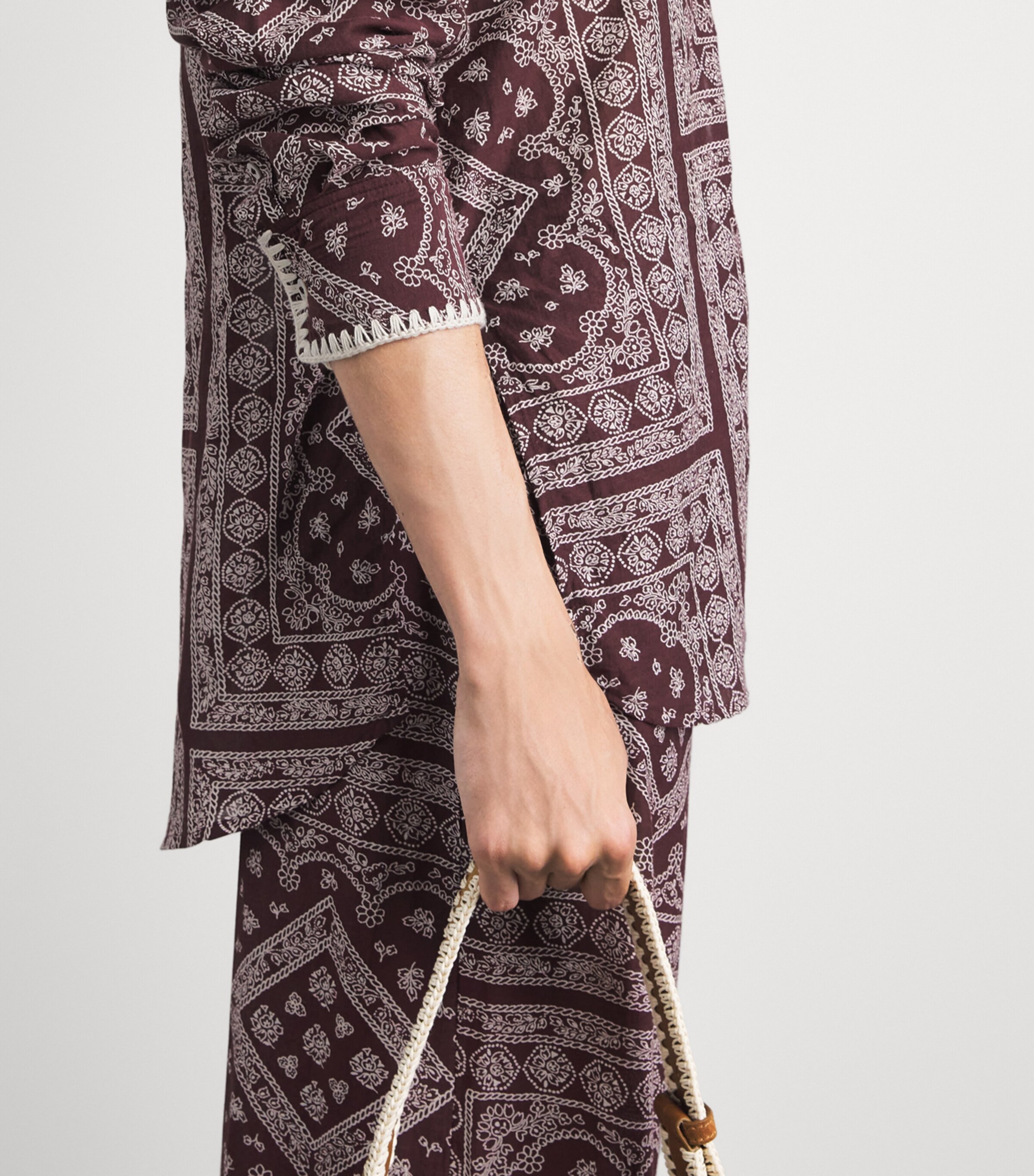Veronica Beard Womens Paisley Print Lloyd Shirt Raisin/dove Image 3