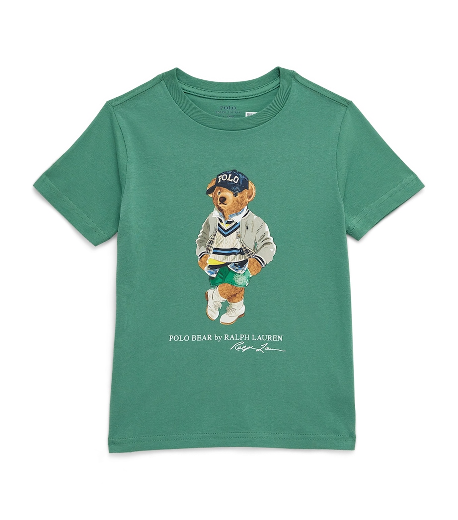 Cotton Polo Bear T-Shirt (6-14 Years) PF25 FAIRWAY GREEN Image 1