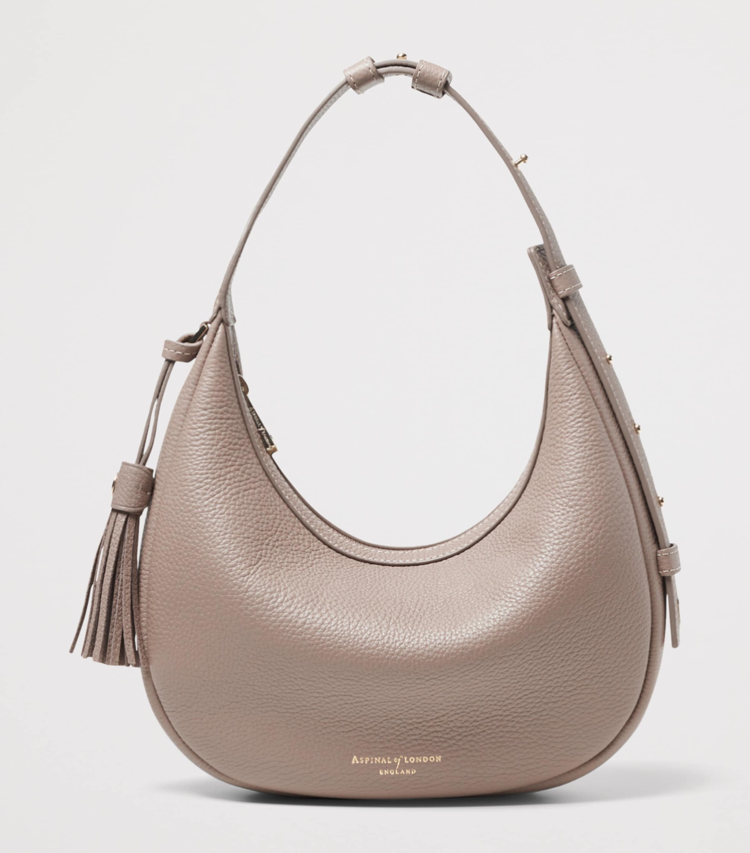 Aspinal Of London Mini Soho Crescent Shoulder Bag Moleskin Image 2