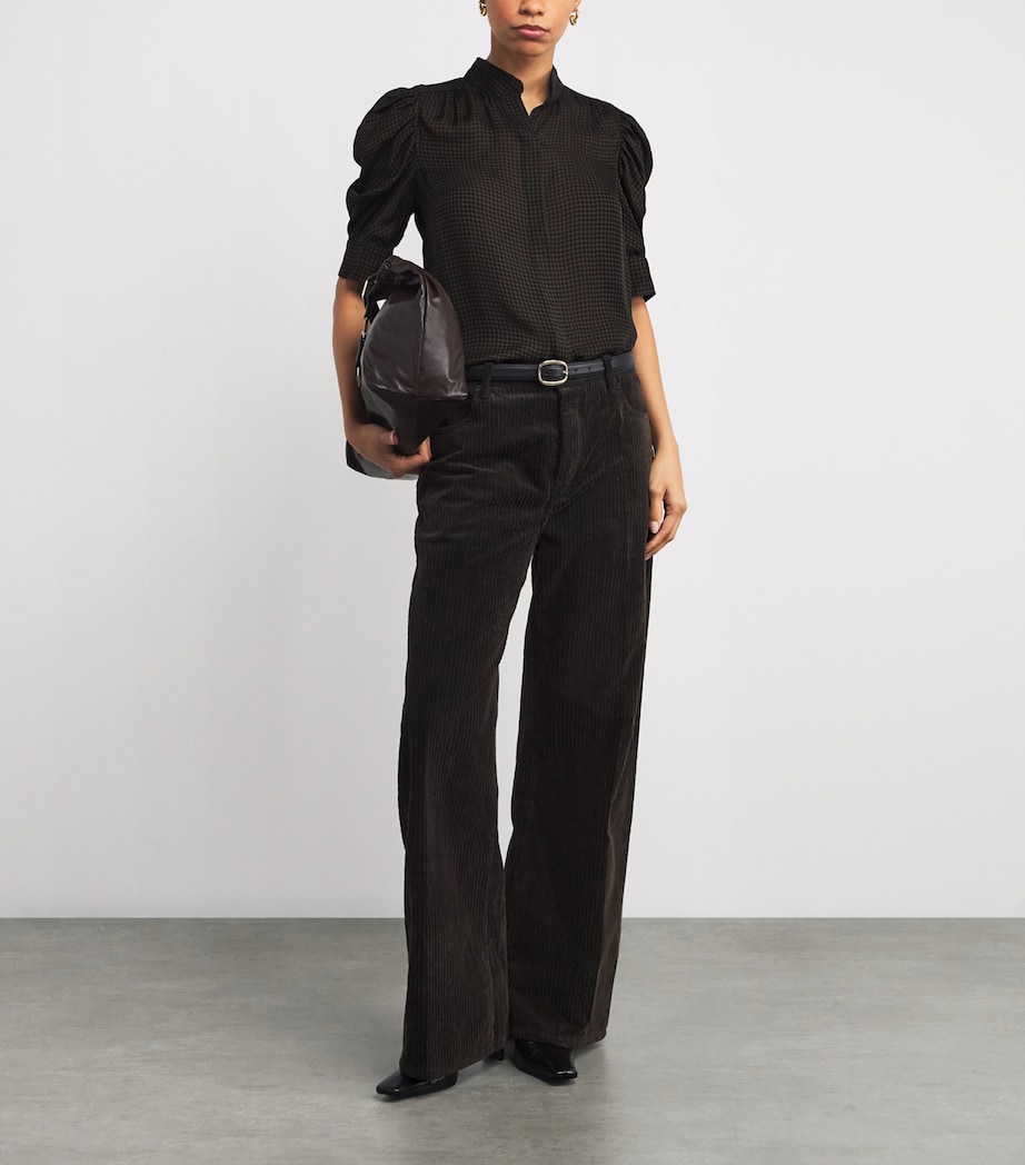 Silk Houndstooth Gillian Top AMERICANO MULTI Image 2