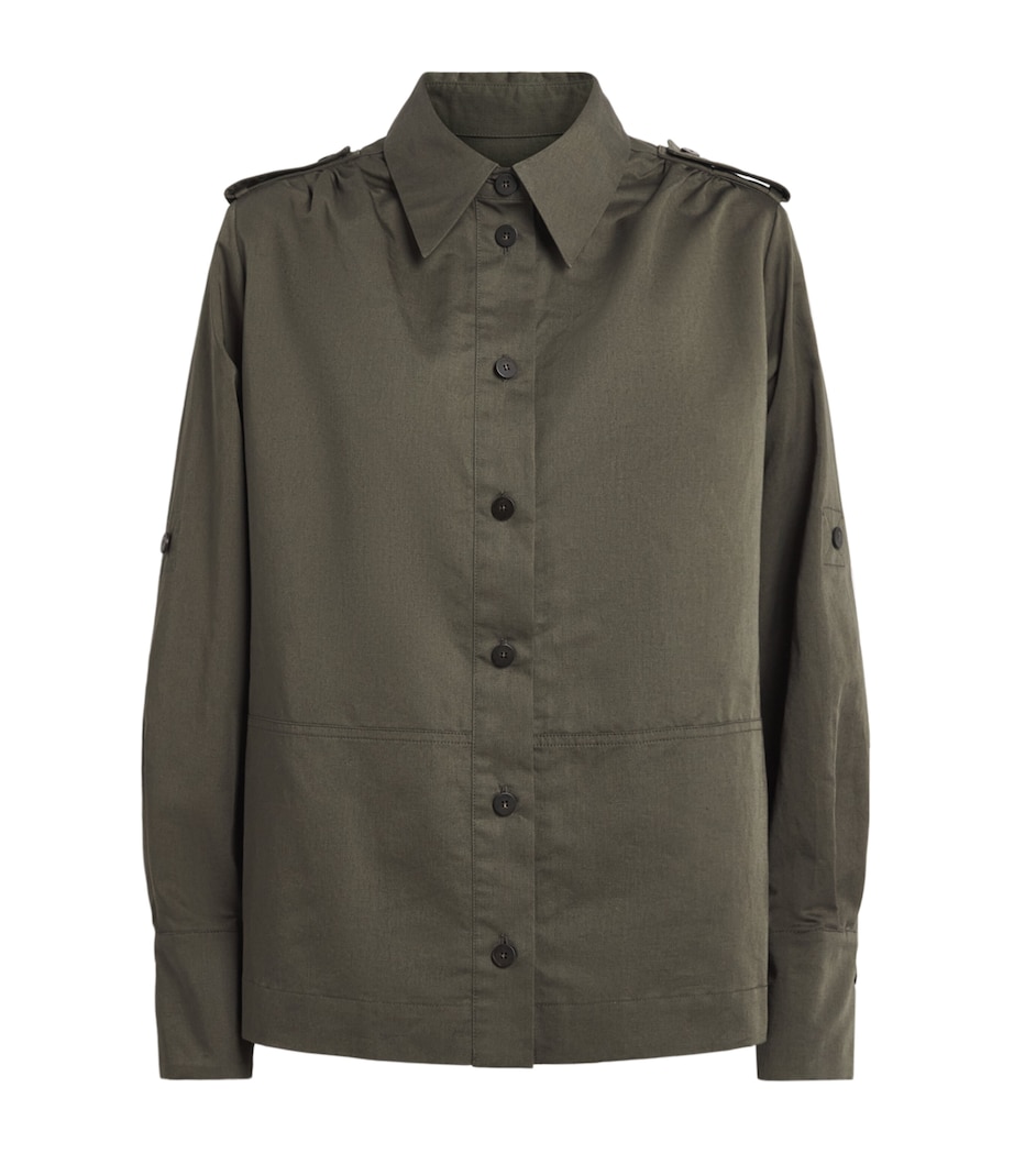 Joseph Womens Cotton-Linen Mars Shirt Palm Leaf Image 1